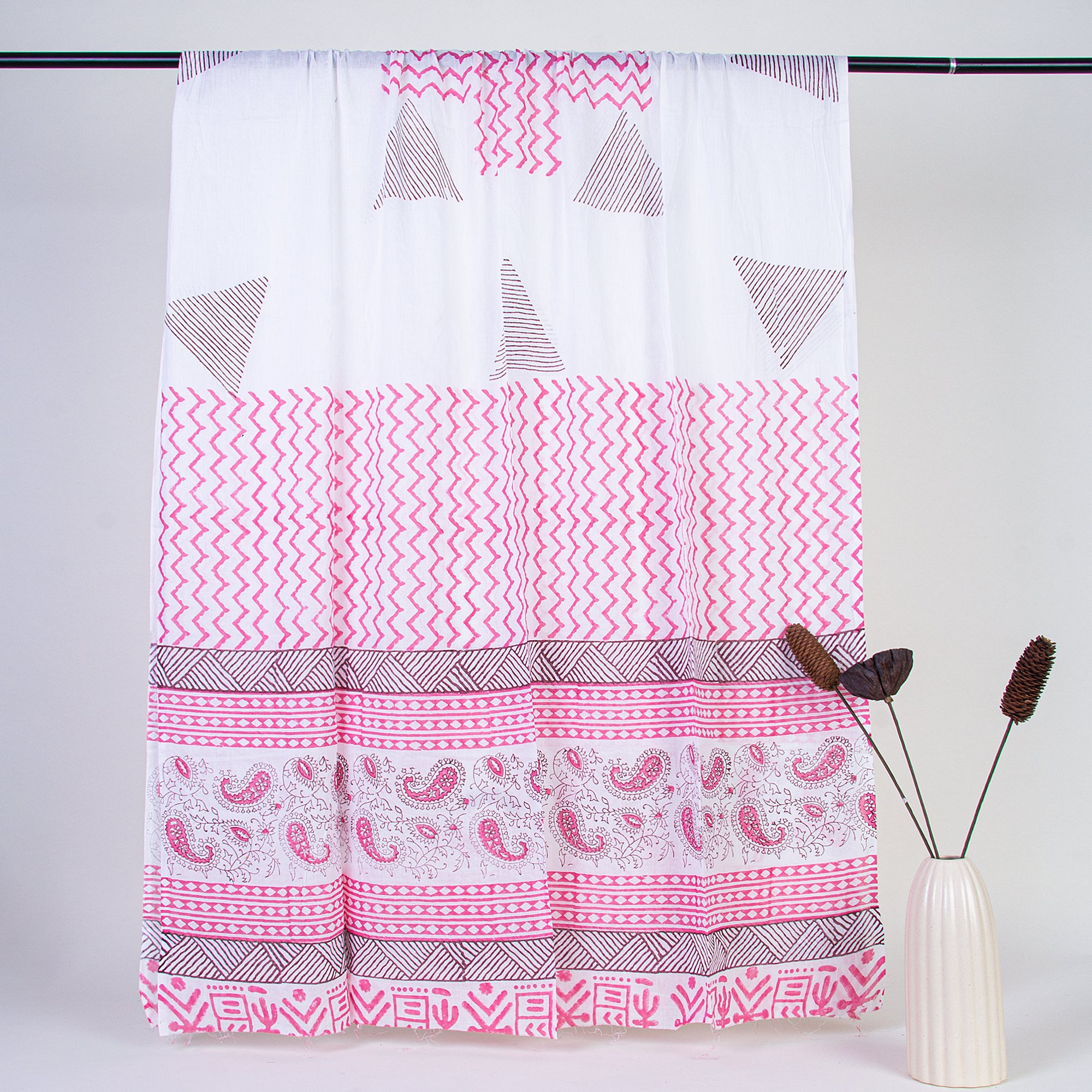 Paisley Block Printed Cotton Suits with Cotton Dupatta