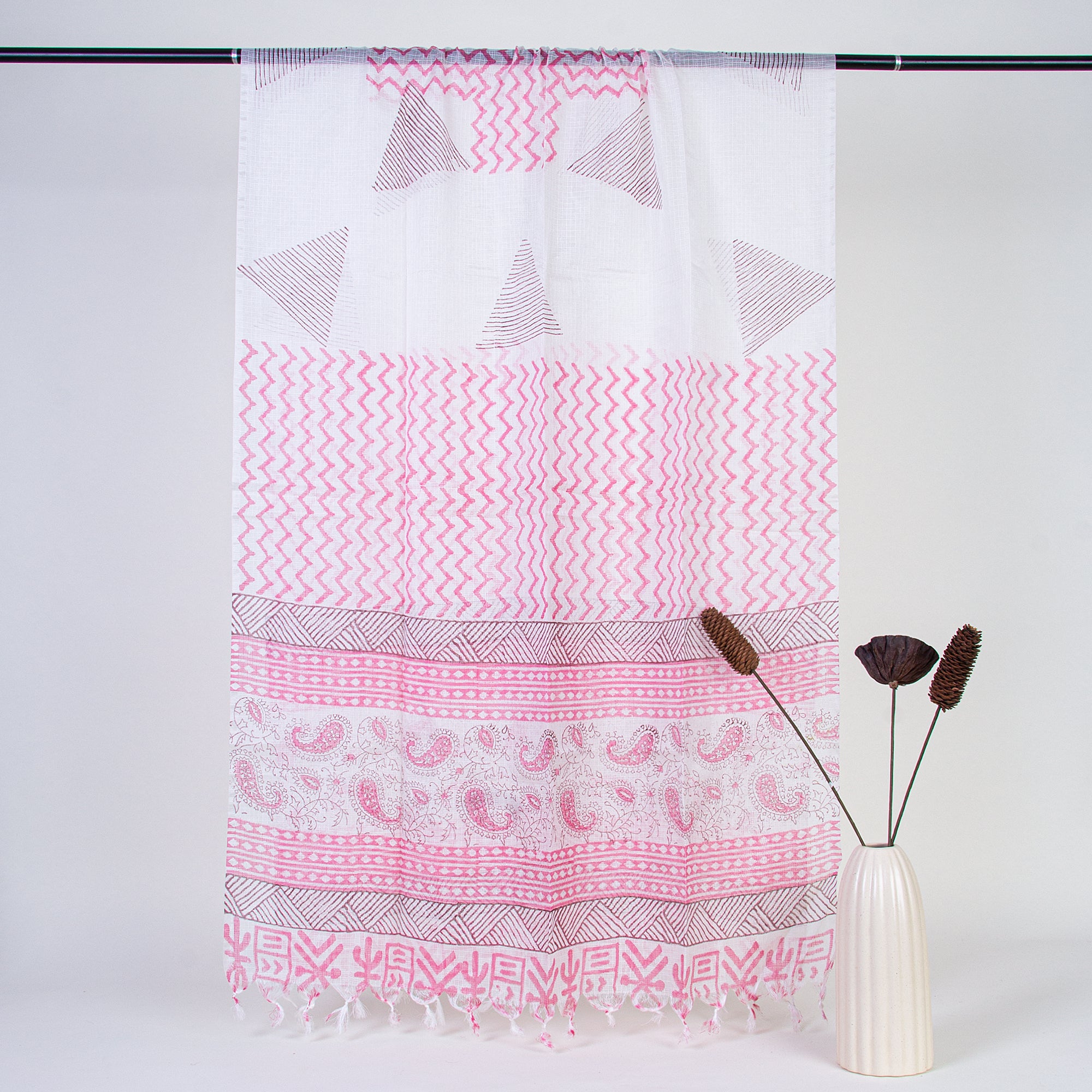 Paisley Print Cotton Suit Material for Women & Kota Doria Dupatta