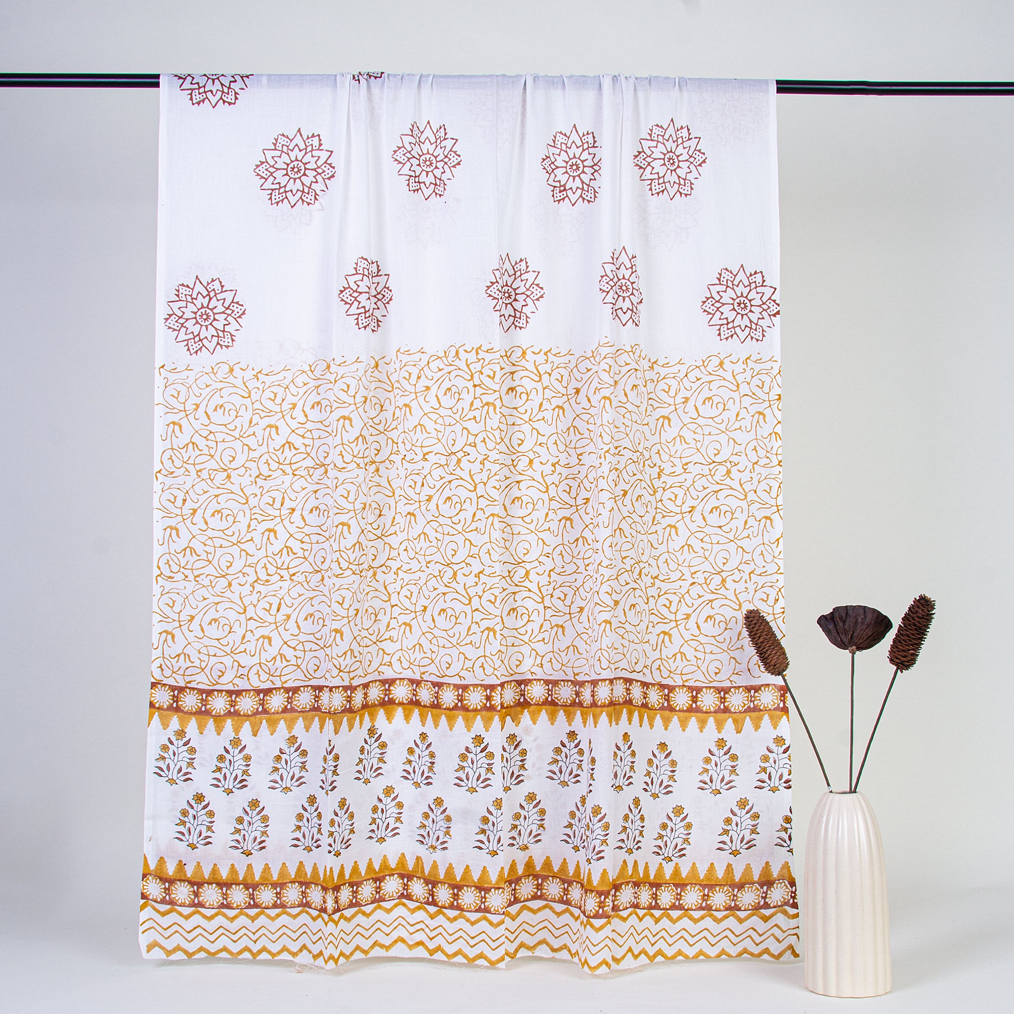 Yellow Cotton Dress Material with Cotton Dupatta