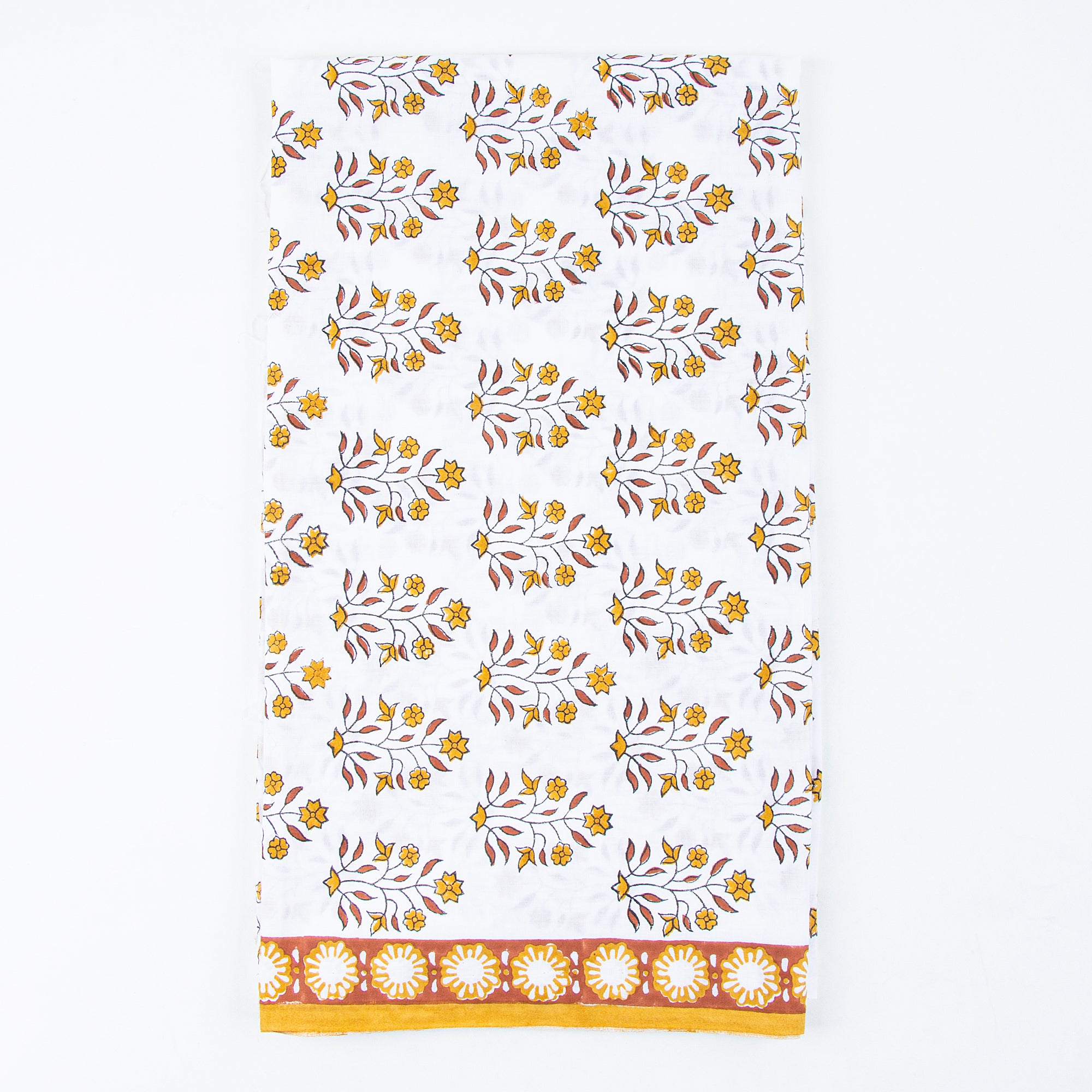 Yellow Cotton Dress Material with Cotton Dupatta