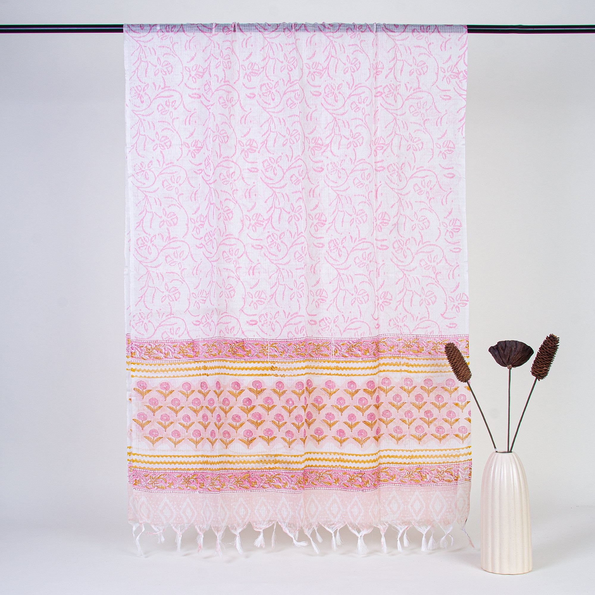 Light Pink Cotton Suits with Kota Doria Dupatta
