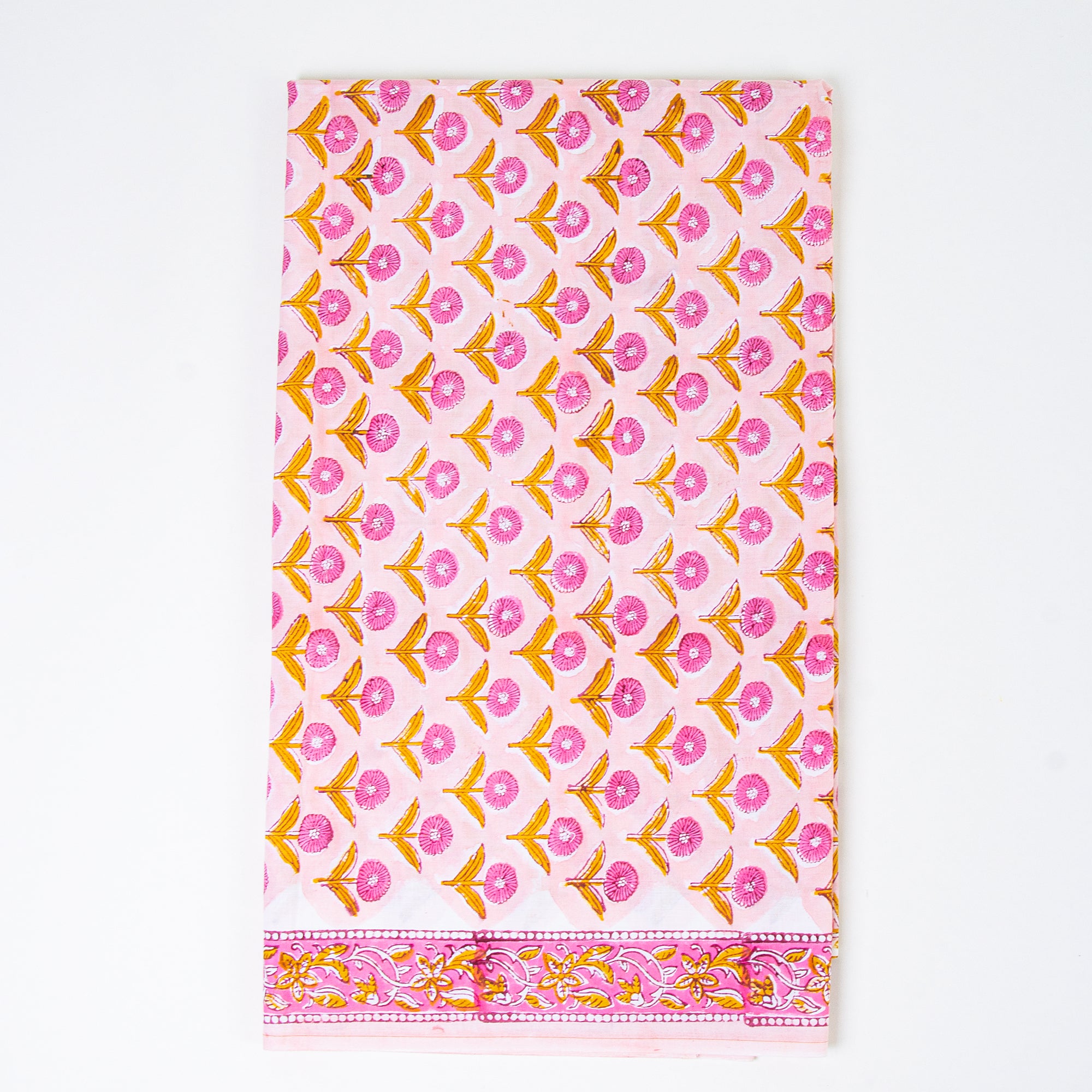 Light Pink Block Print Cotton Suits with Cotton Dupatta