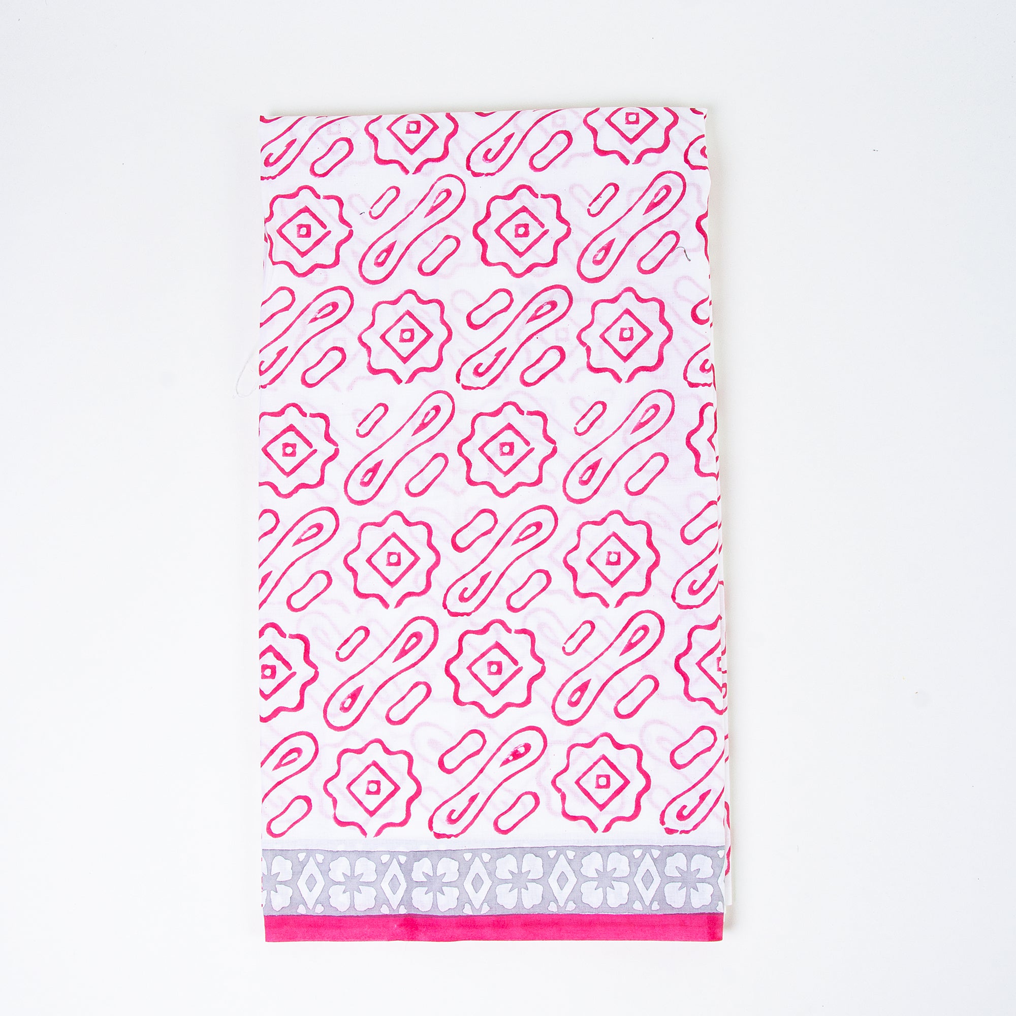 Pink Hand Block Printed Cotton Suits with Cotton Dupatta