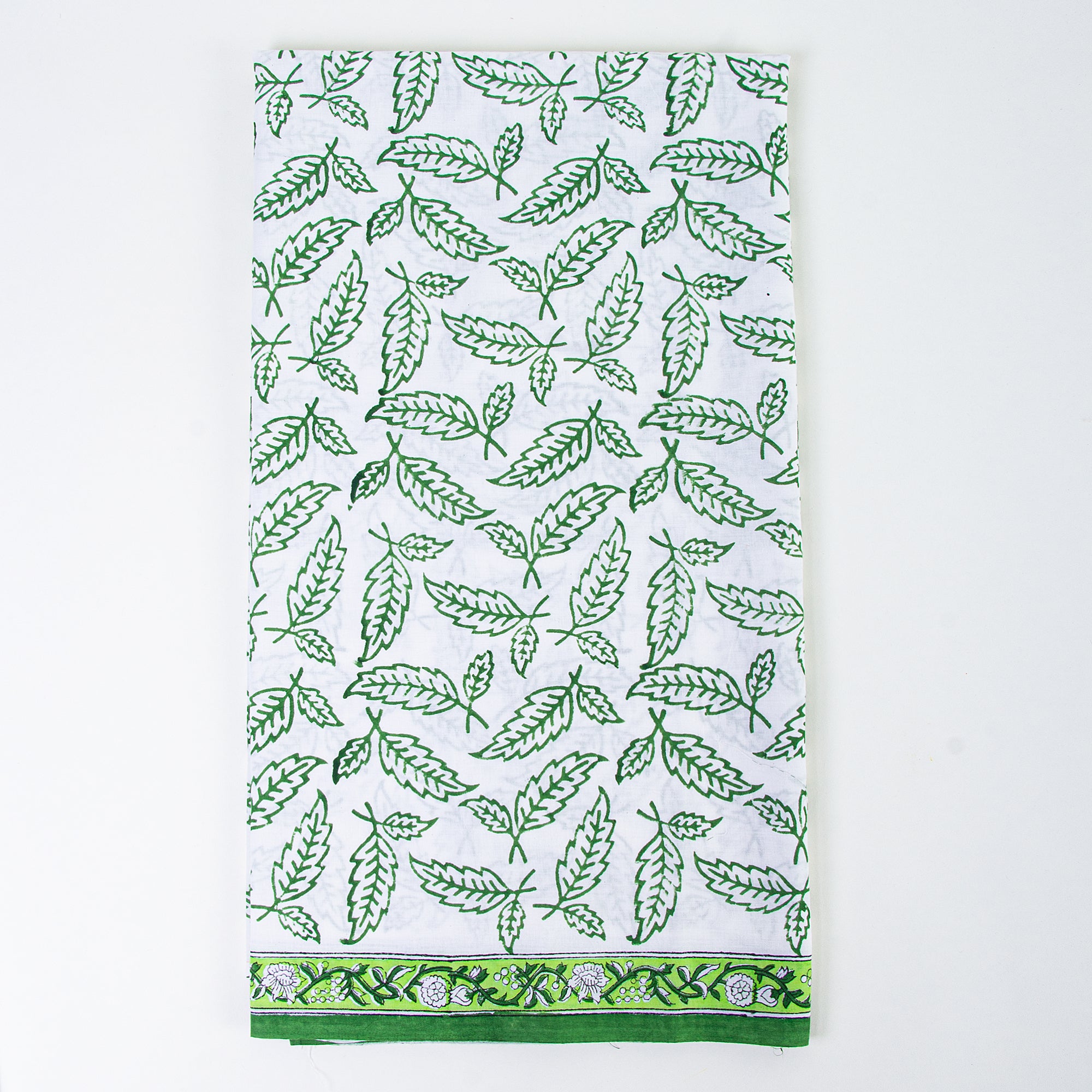 eaf Print Unstitched Cotton Suits with Cotton Dupatta