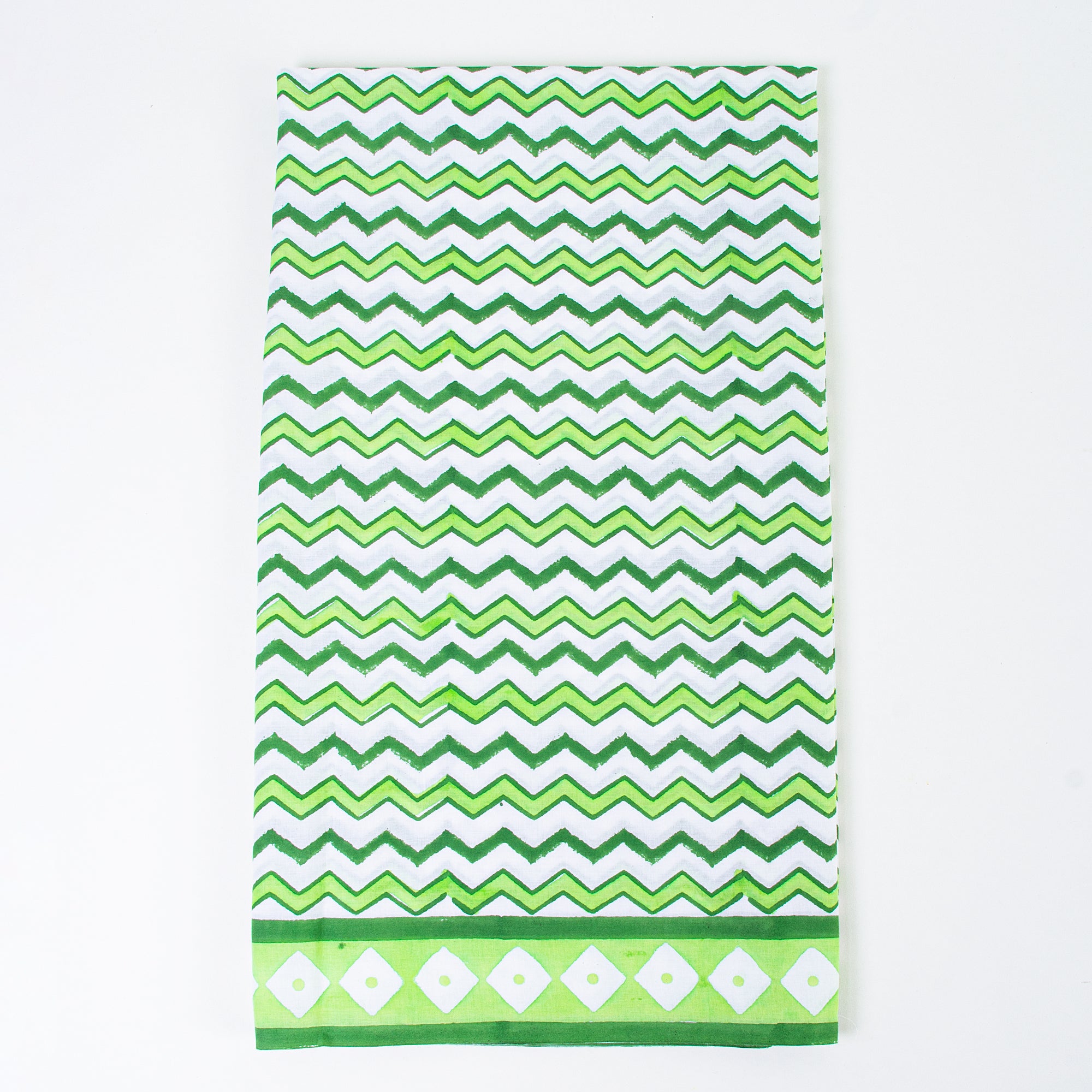 Green Wave Unstitched cotton Suits with Cotton Dupatta