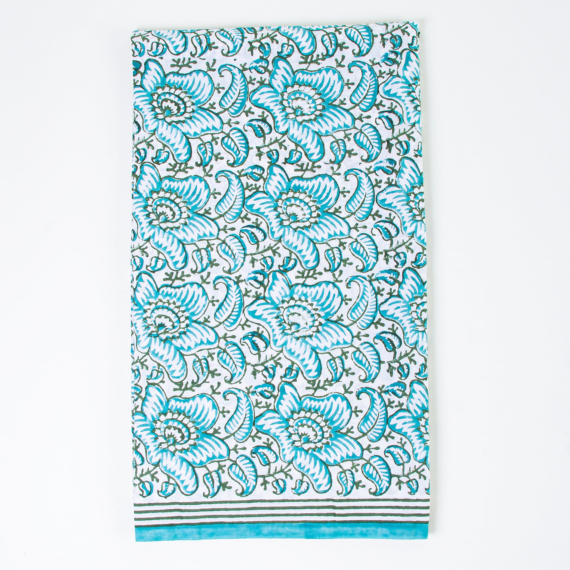 Sky Blue Cotton Unstitched Suit Fabric with Cotton Dupatta