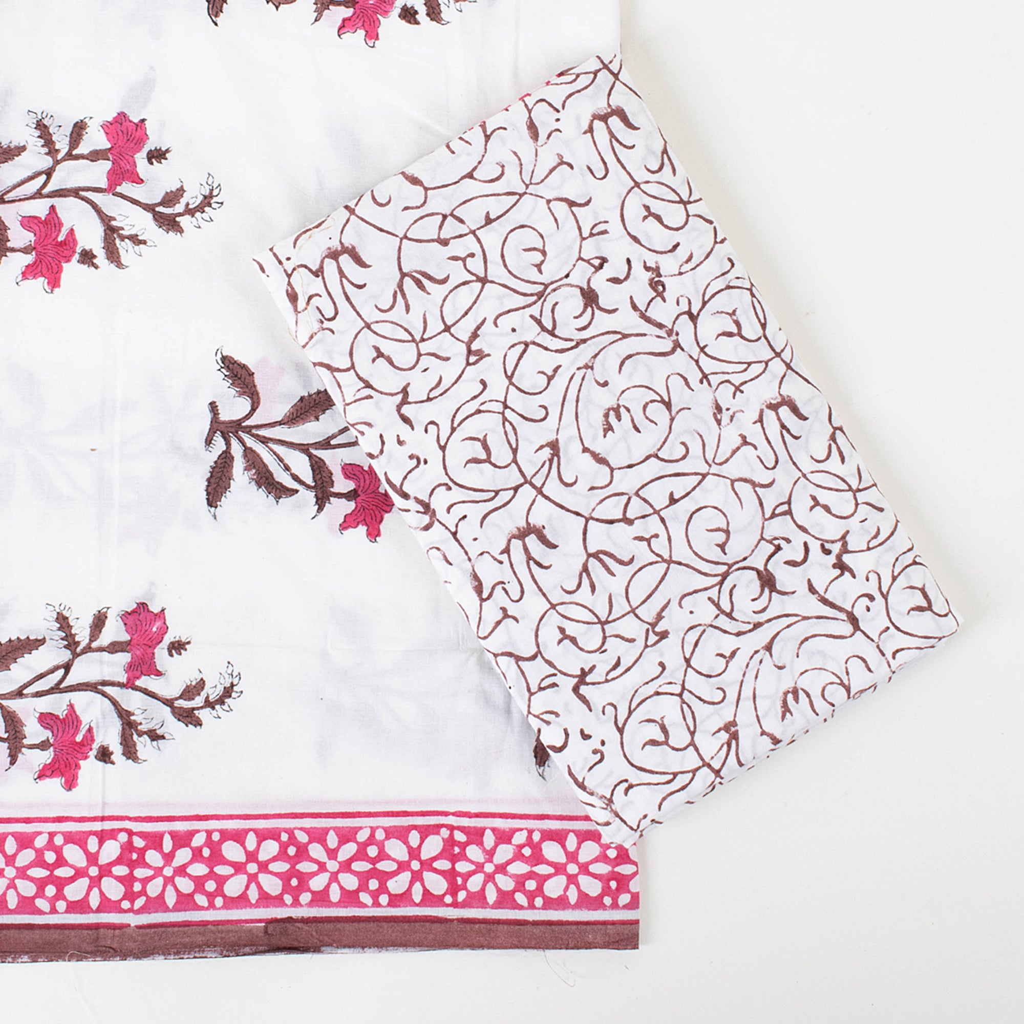 Pink Floral Cotton Suit Material