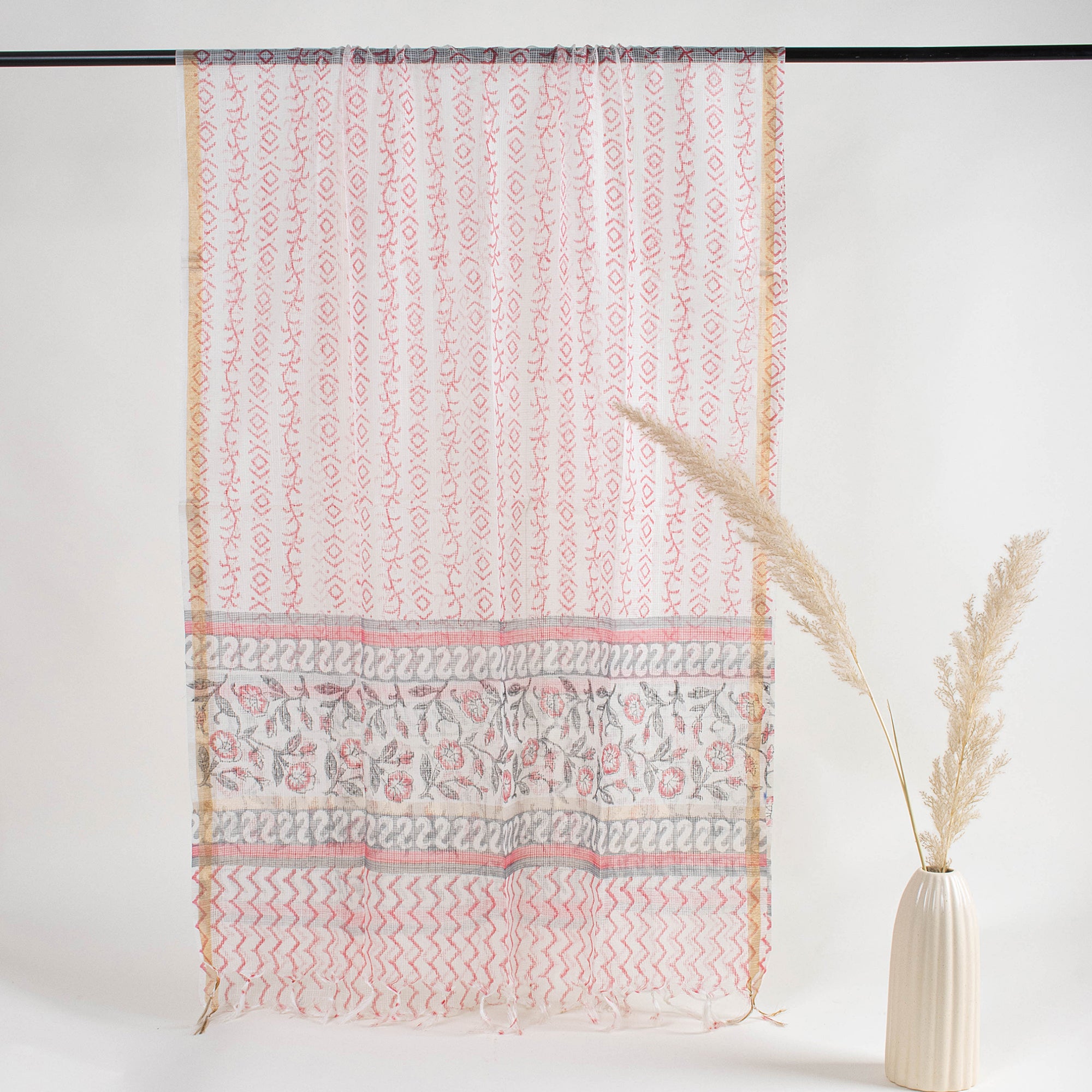 Pink Floral Ladies Unstitched Suits