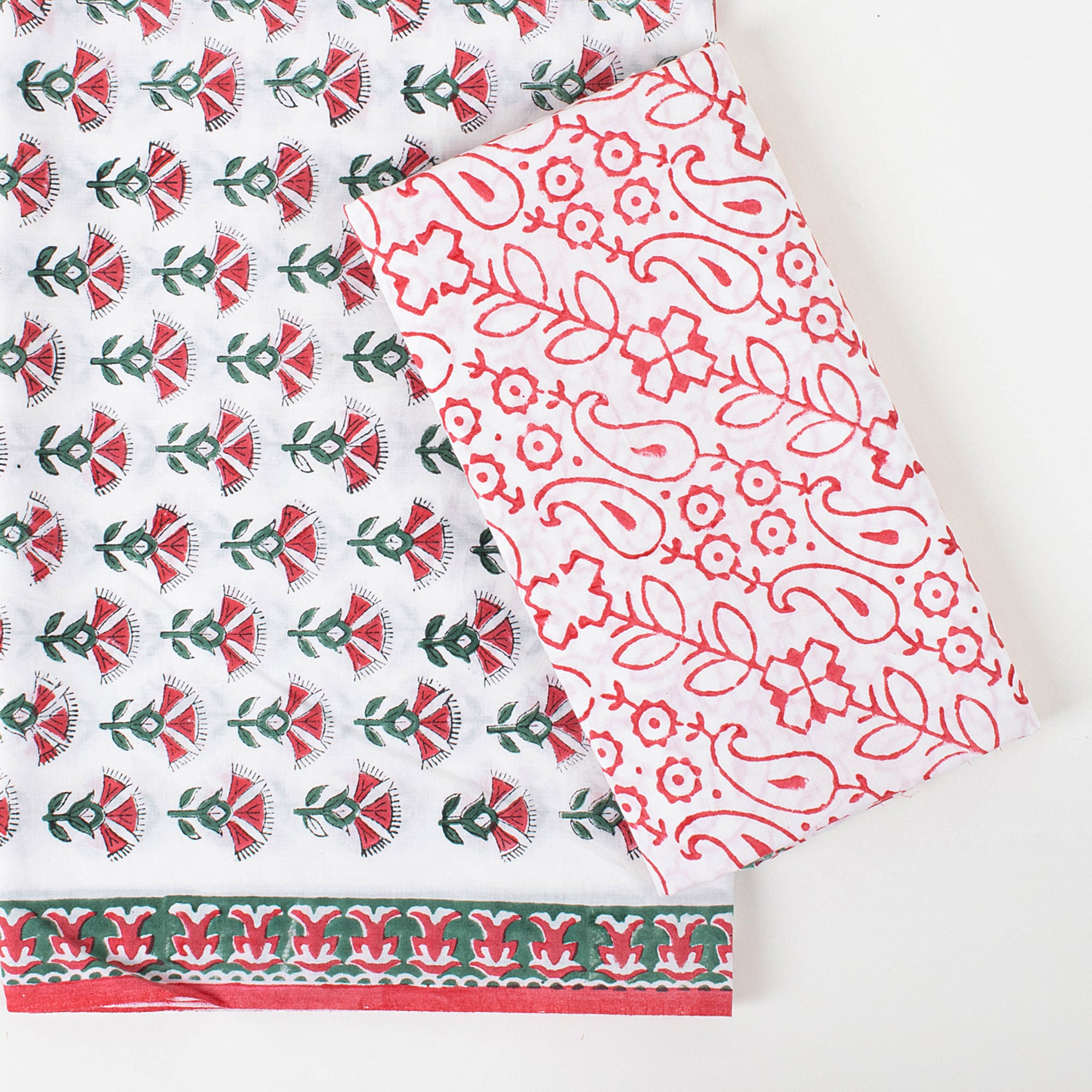 Multicolor Floral Unstitched Cotton Suits