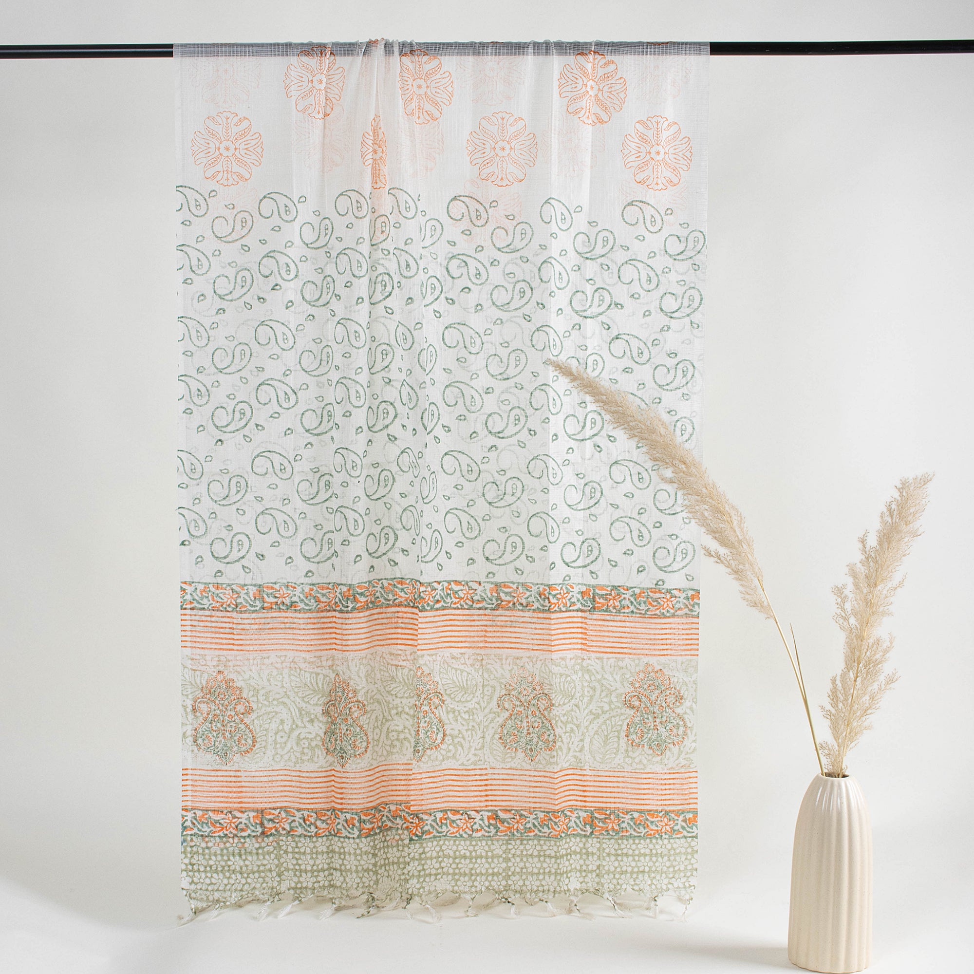 Unstitched Block Print Suits with Kota Doria Dupatta