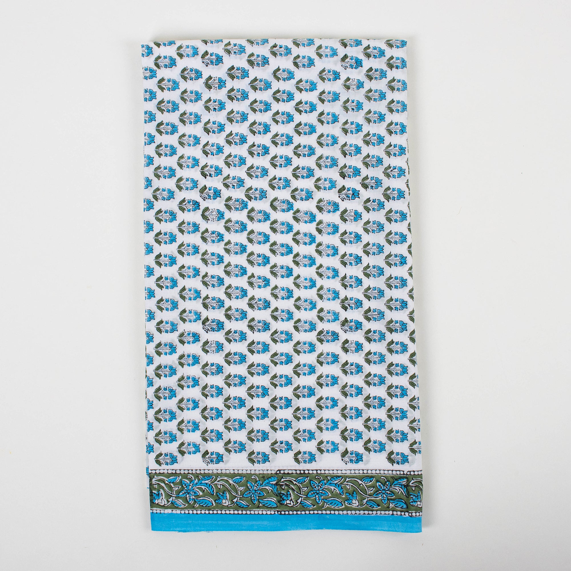 Sky Blue Rangoli Print Three Piece Suit for Women | Cotton Dupatta