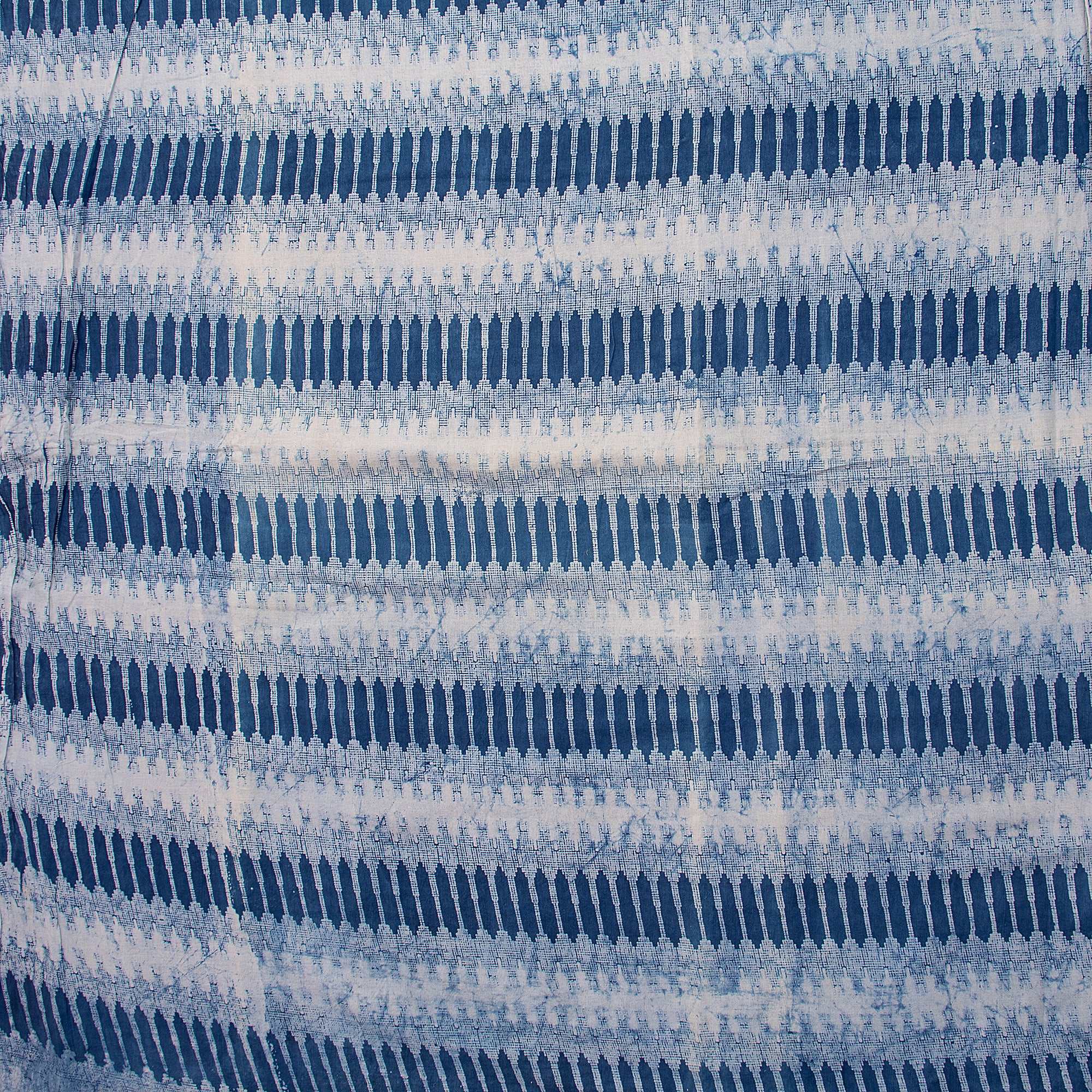 Unique Indigo Blue Abstract Printed Yard Cotton Fabric