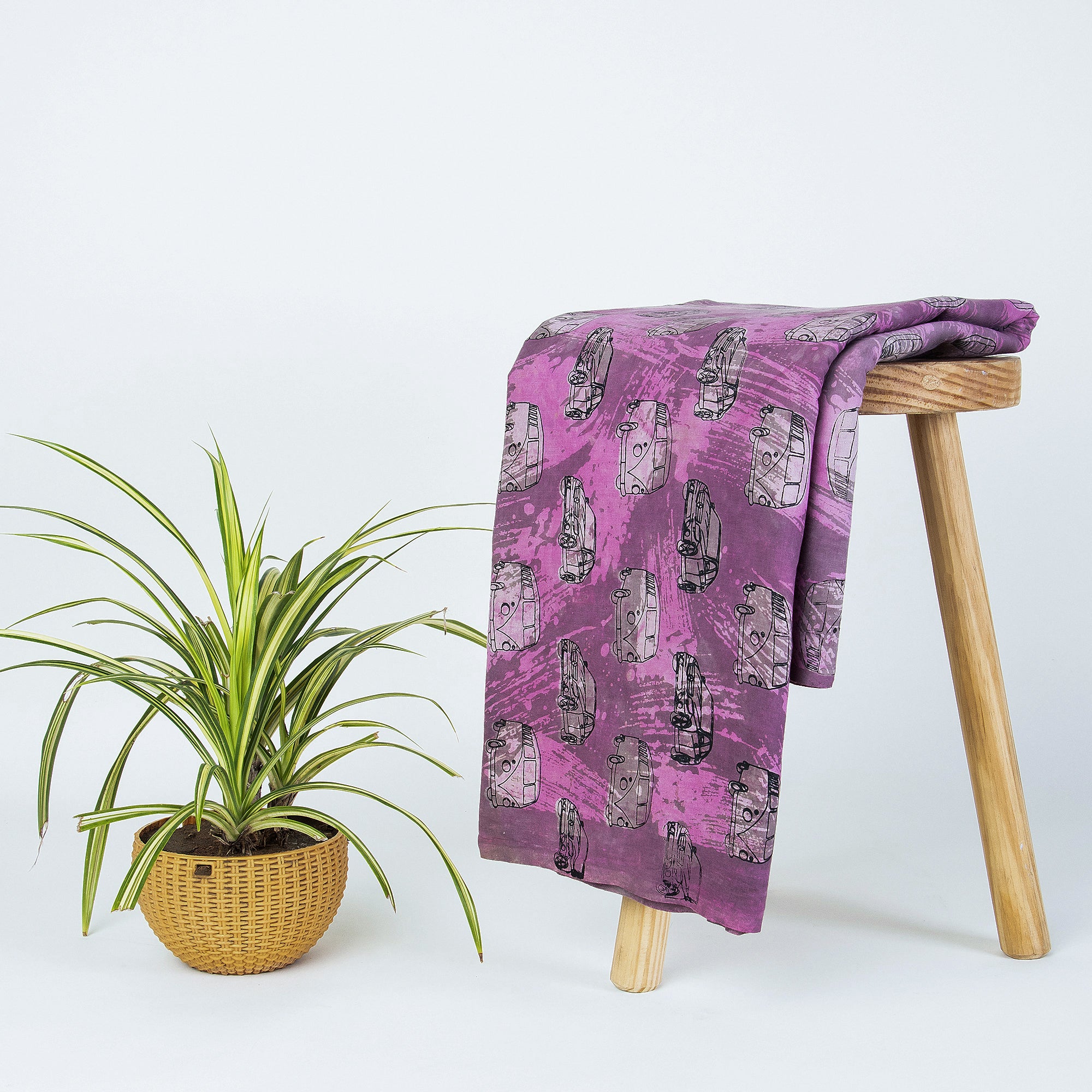 Vehicle Dabu Hand Block Print Fabric