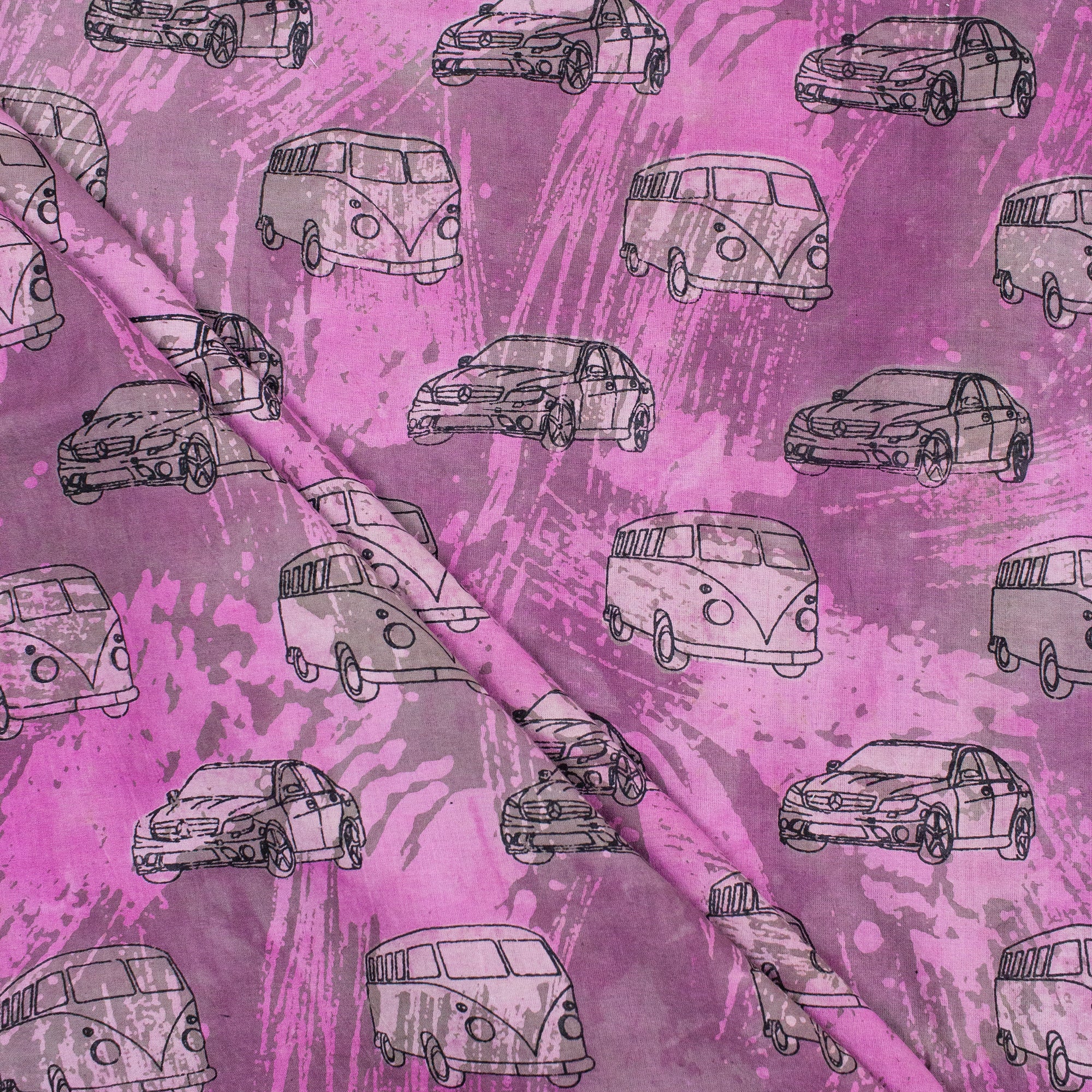 Vehicle Dabu Hand Block Print Fabric