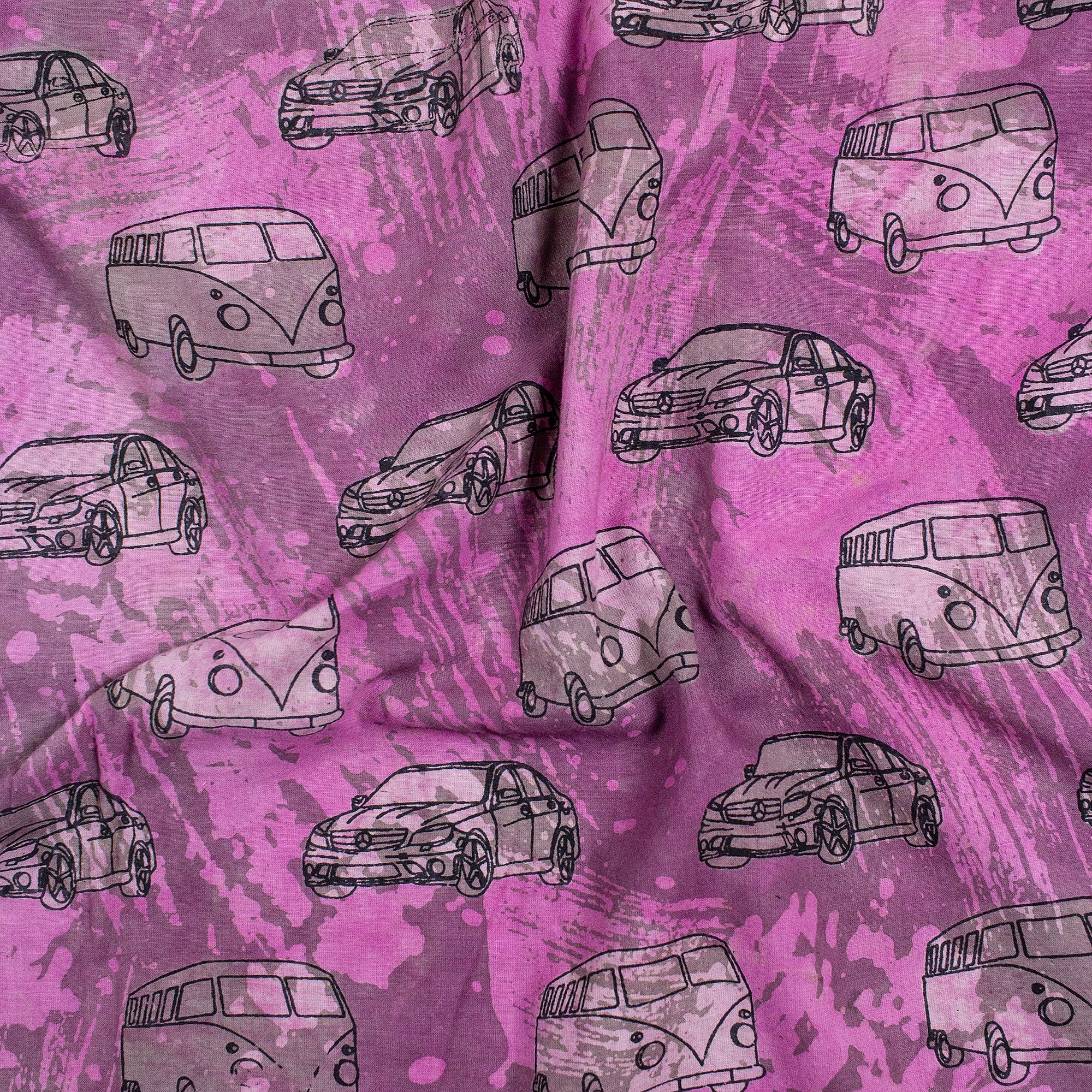Vehicle Dabu Hand Block Print Fabric