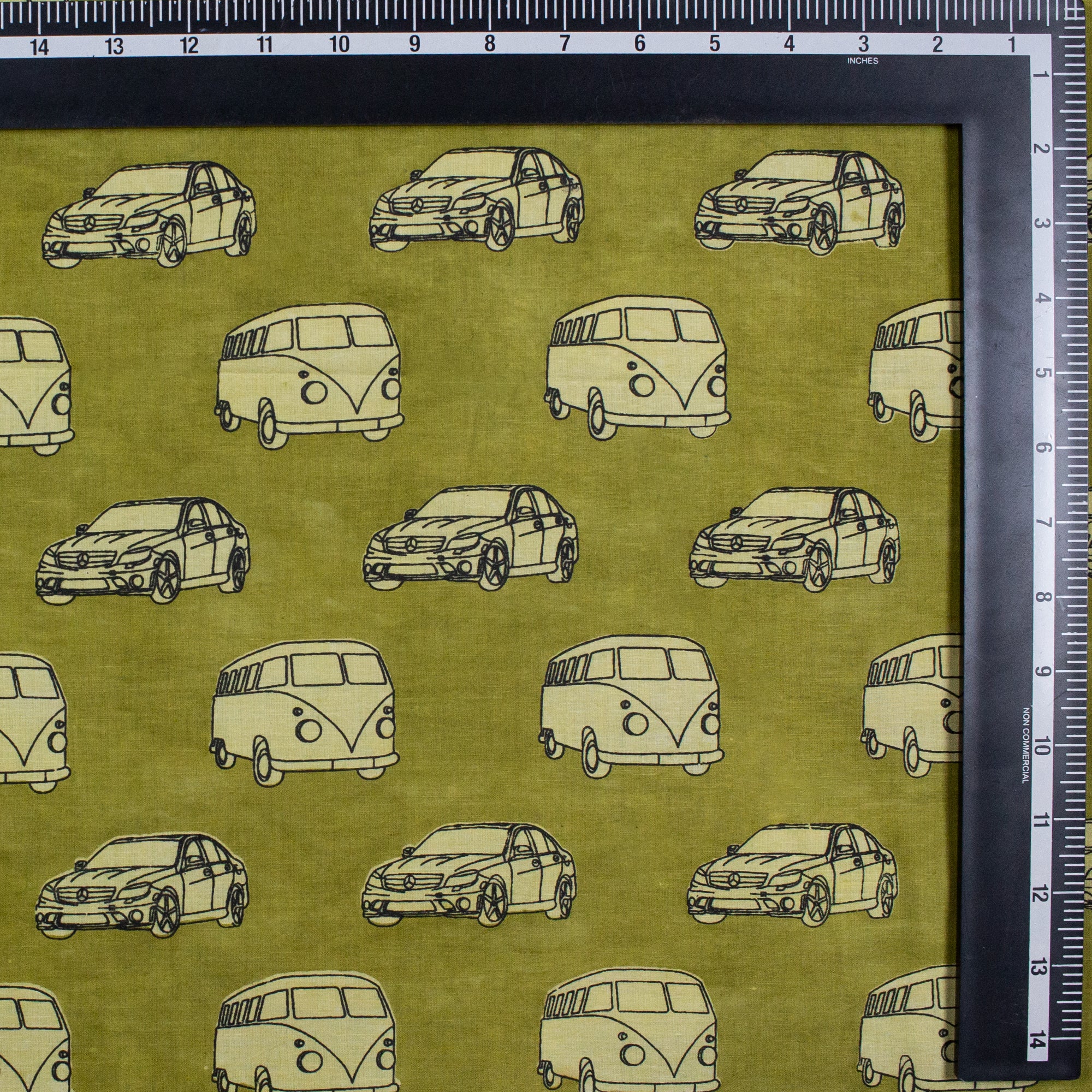 Vehicle Hand Block Dabu Print Fabric