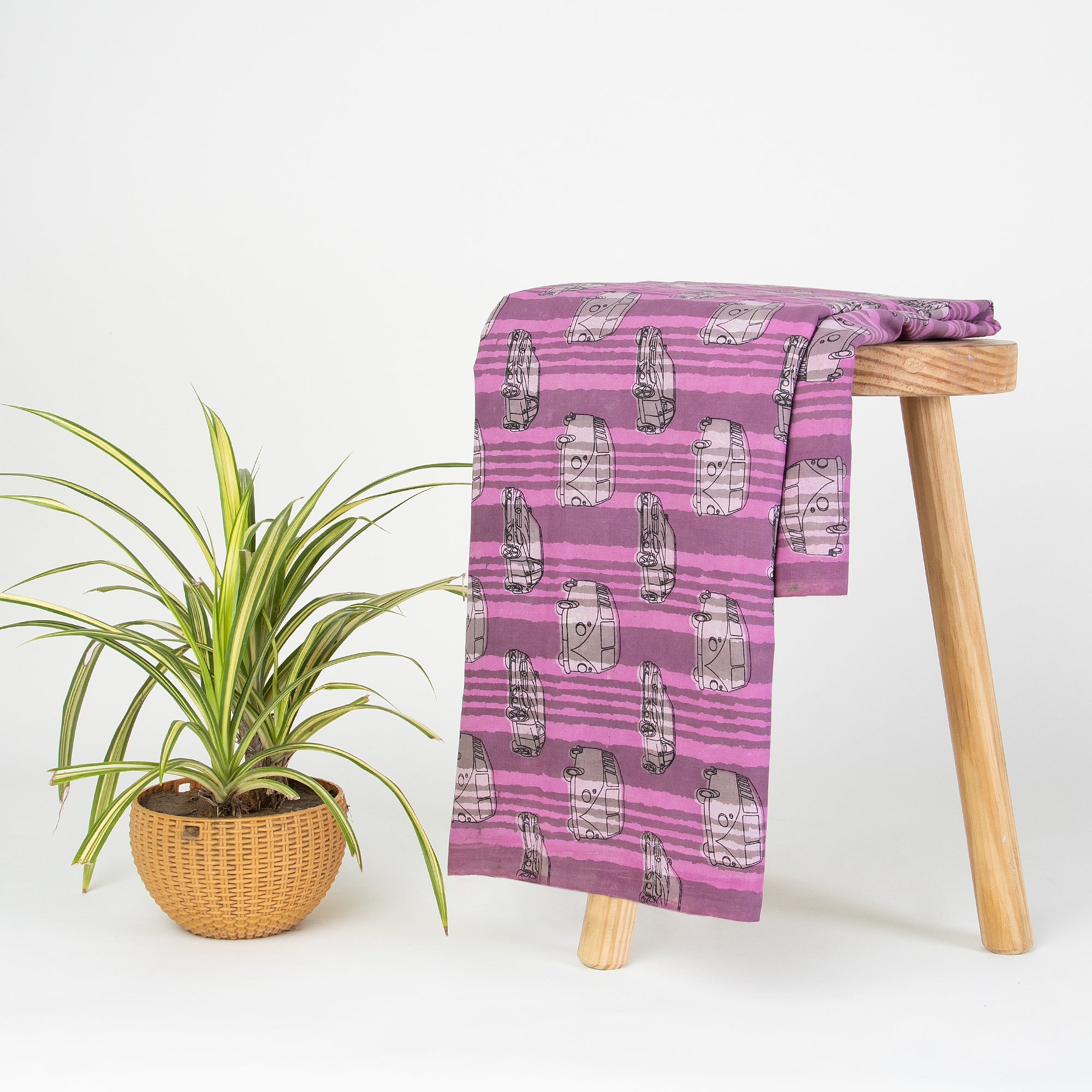 Vehicle Hand Block Print Cotton Fabric