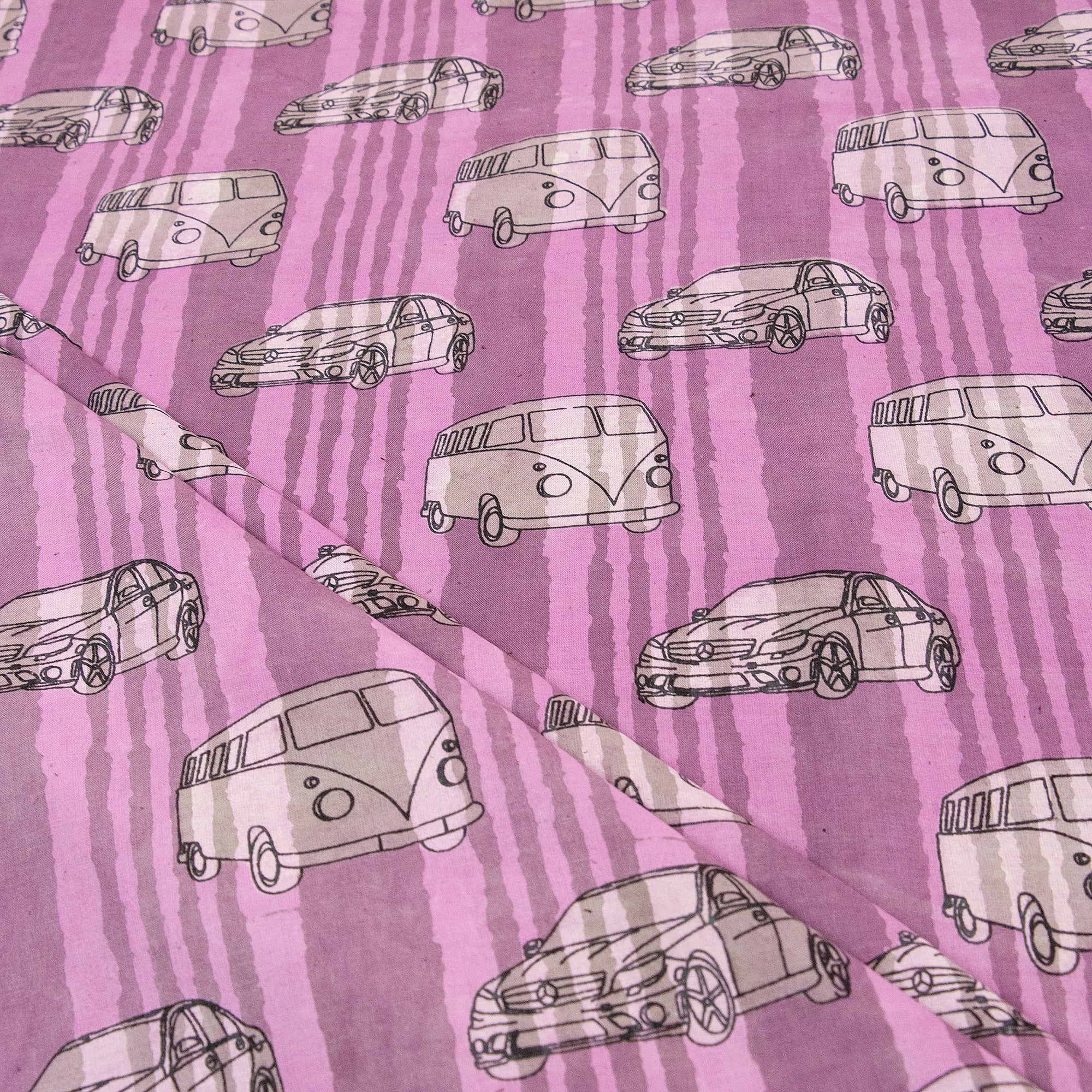 Vehicle Hand Block Print Cotton Fabric