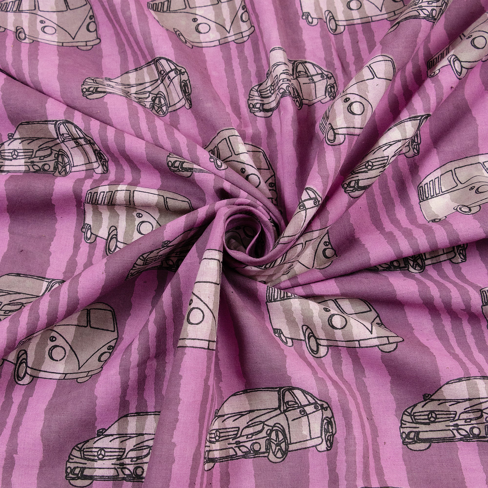 Vehicle Hand Block Print Cotton Fabric