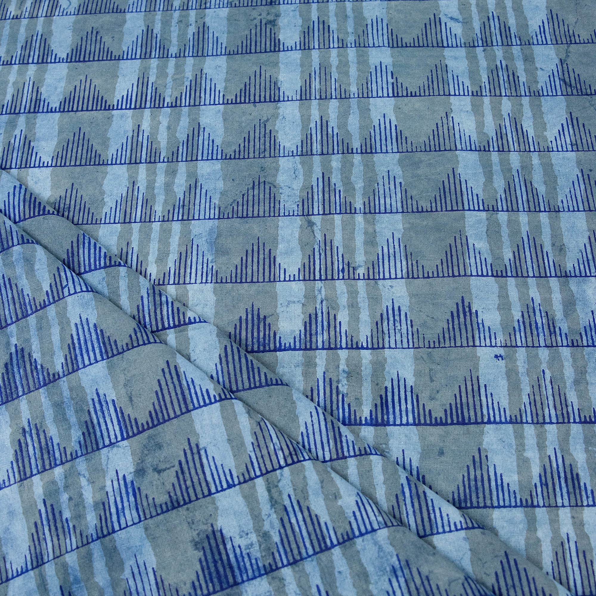 Wave Dabu Hand Block Print Fabric By The Yard
