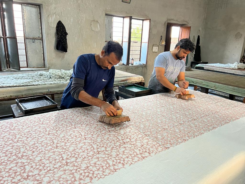 Hand block printing process