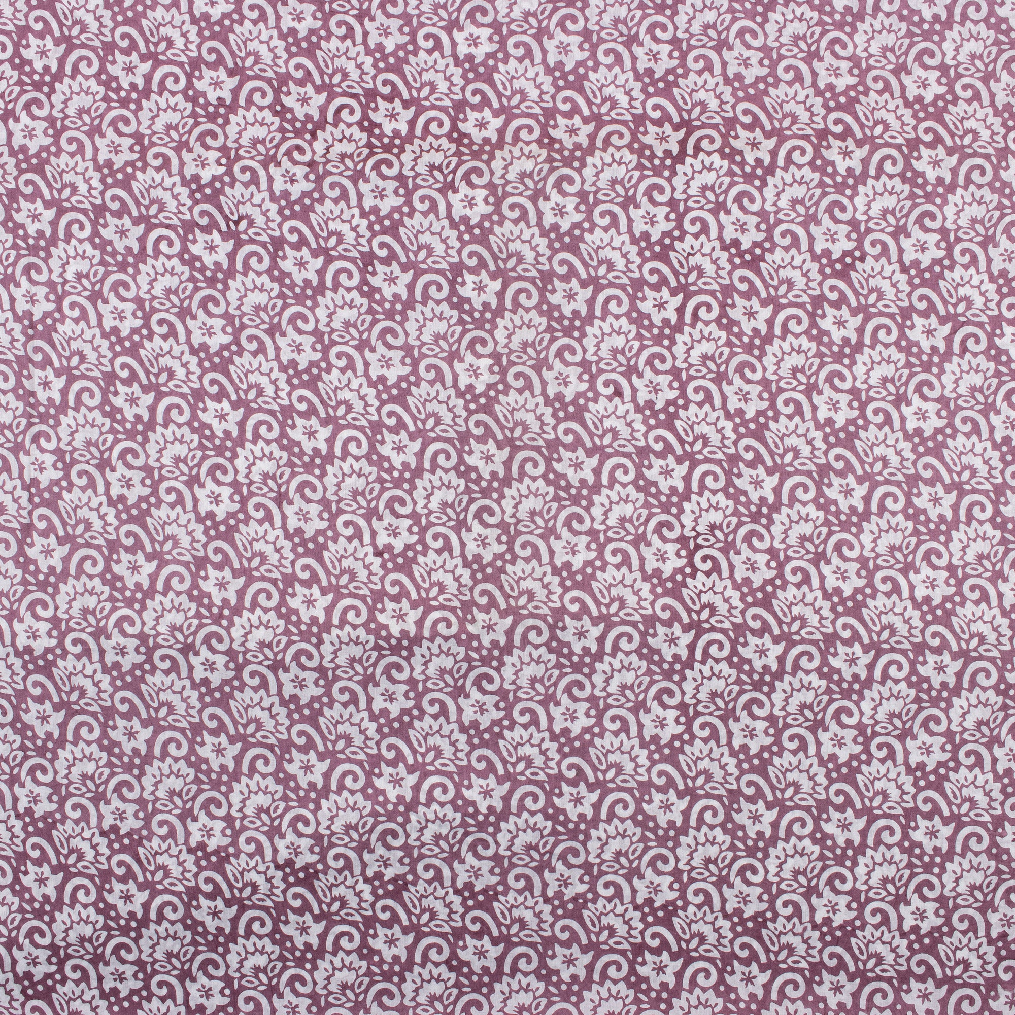 White Floral Indian Hand Block Printed Fabric
