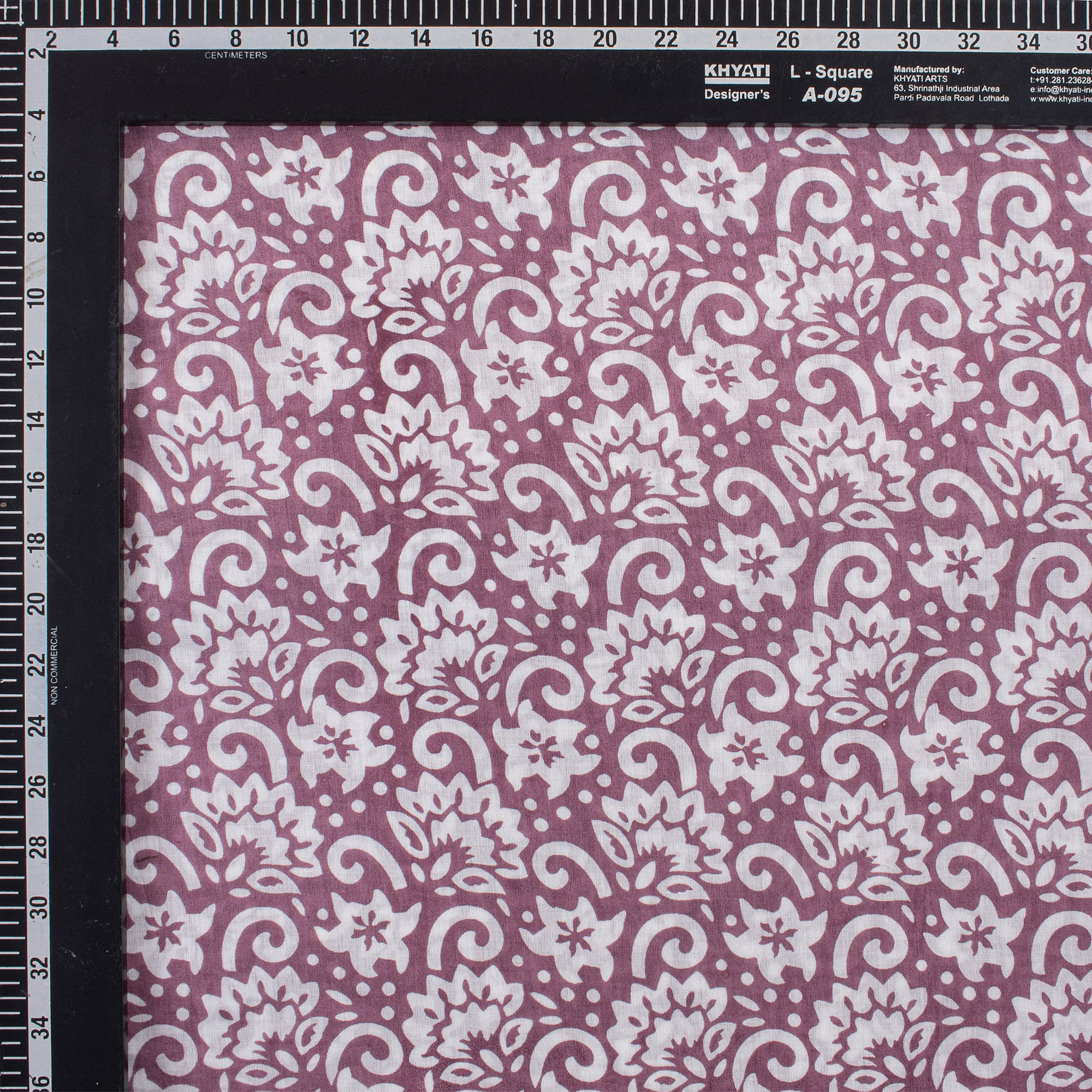 White Floral Indian Hand Block Printed Fabric