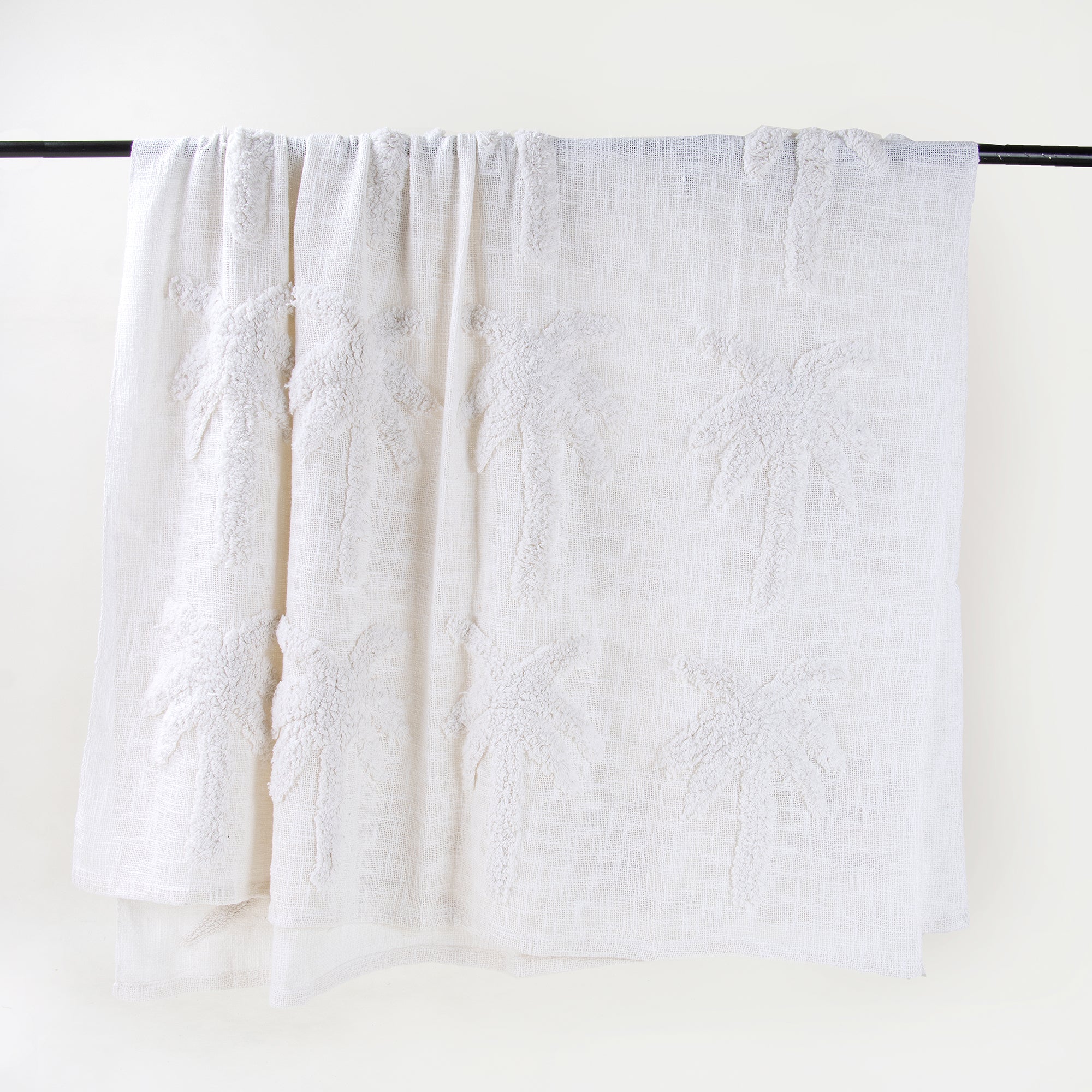 White Handcrafted Sofa 100% Cotton Throw Blanket