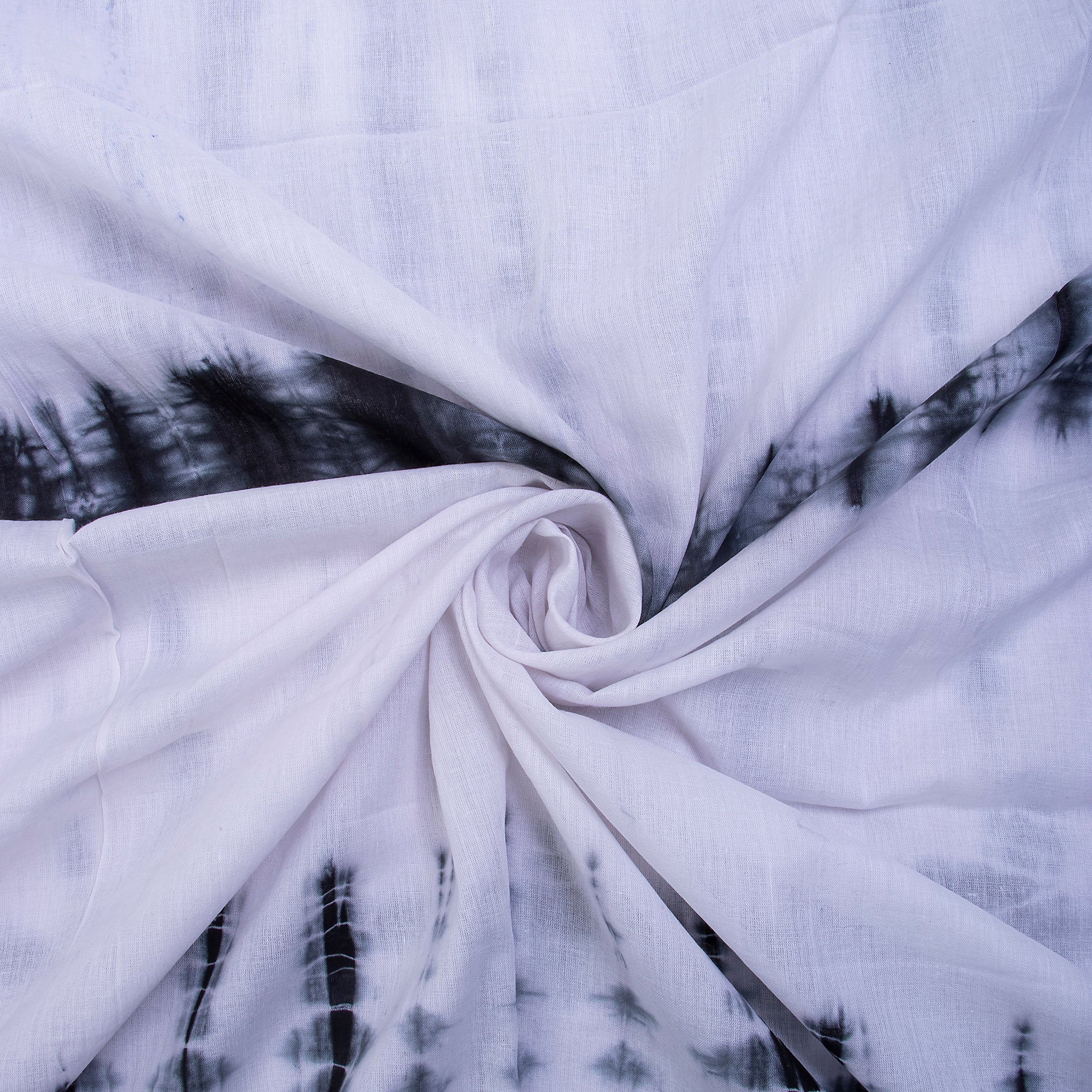 White Tie Dye Shibori Cotton Fabric