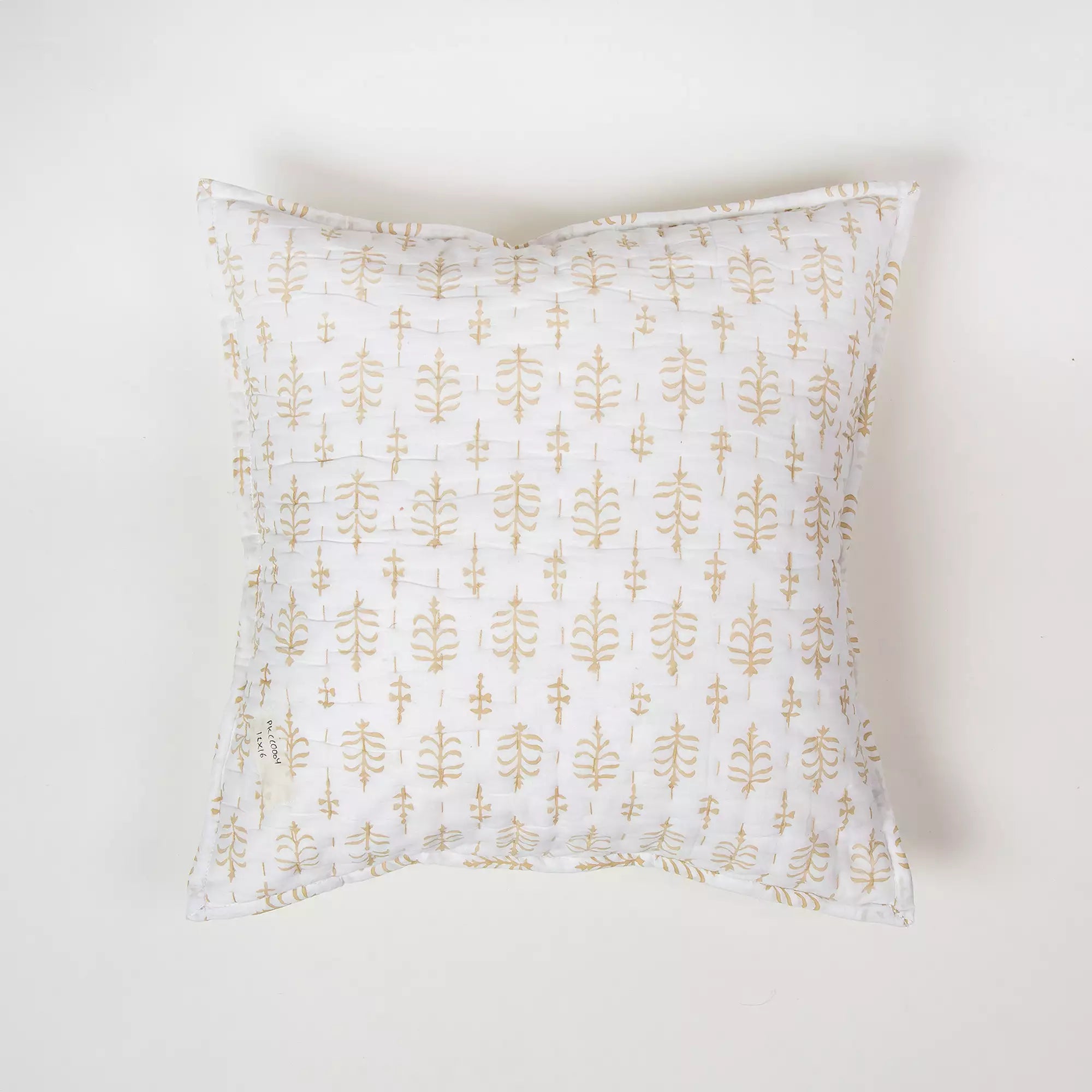 Yellow Booty Kantha Quilted Cushion Cover