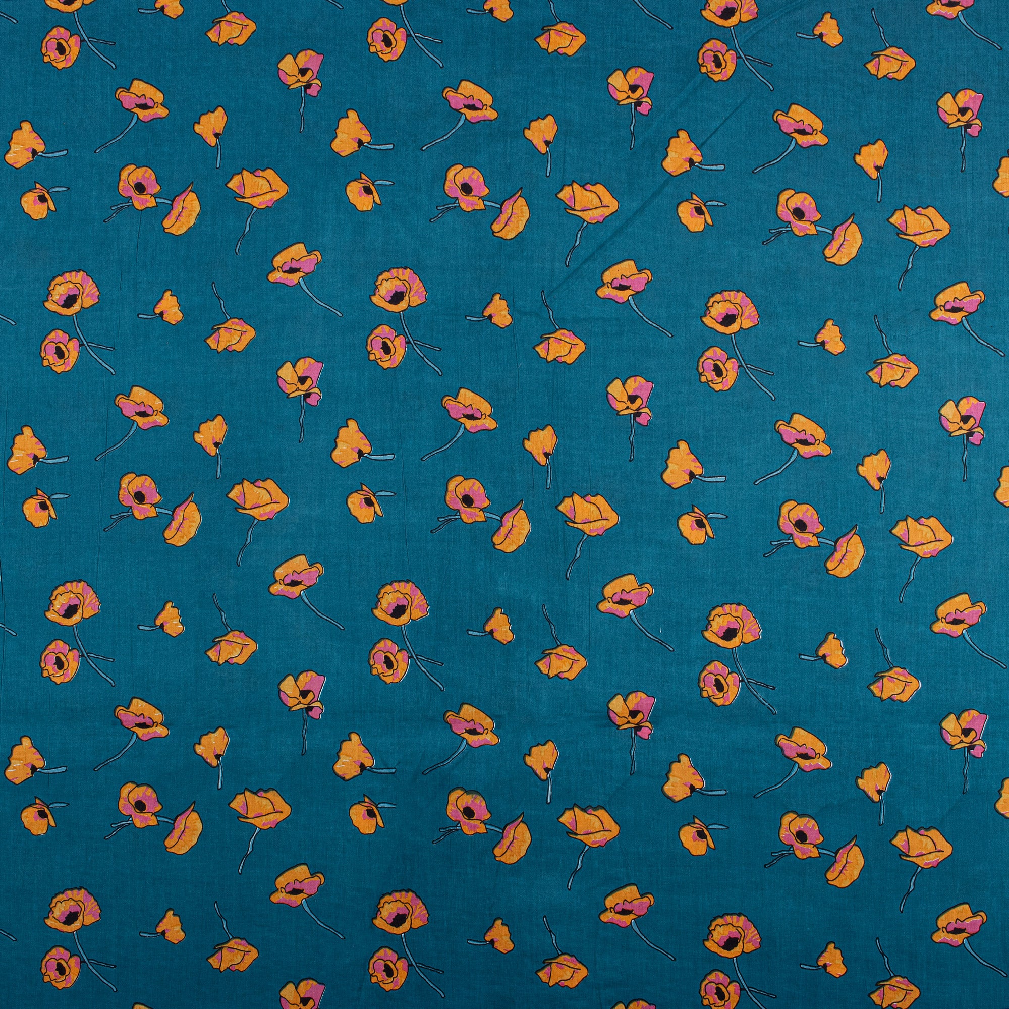 Yellow Floral Fabric Indian Prints