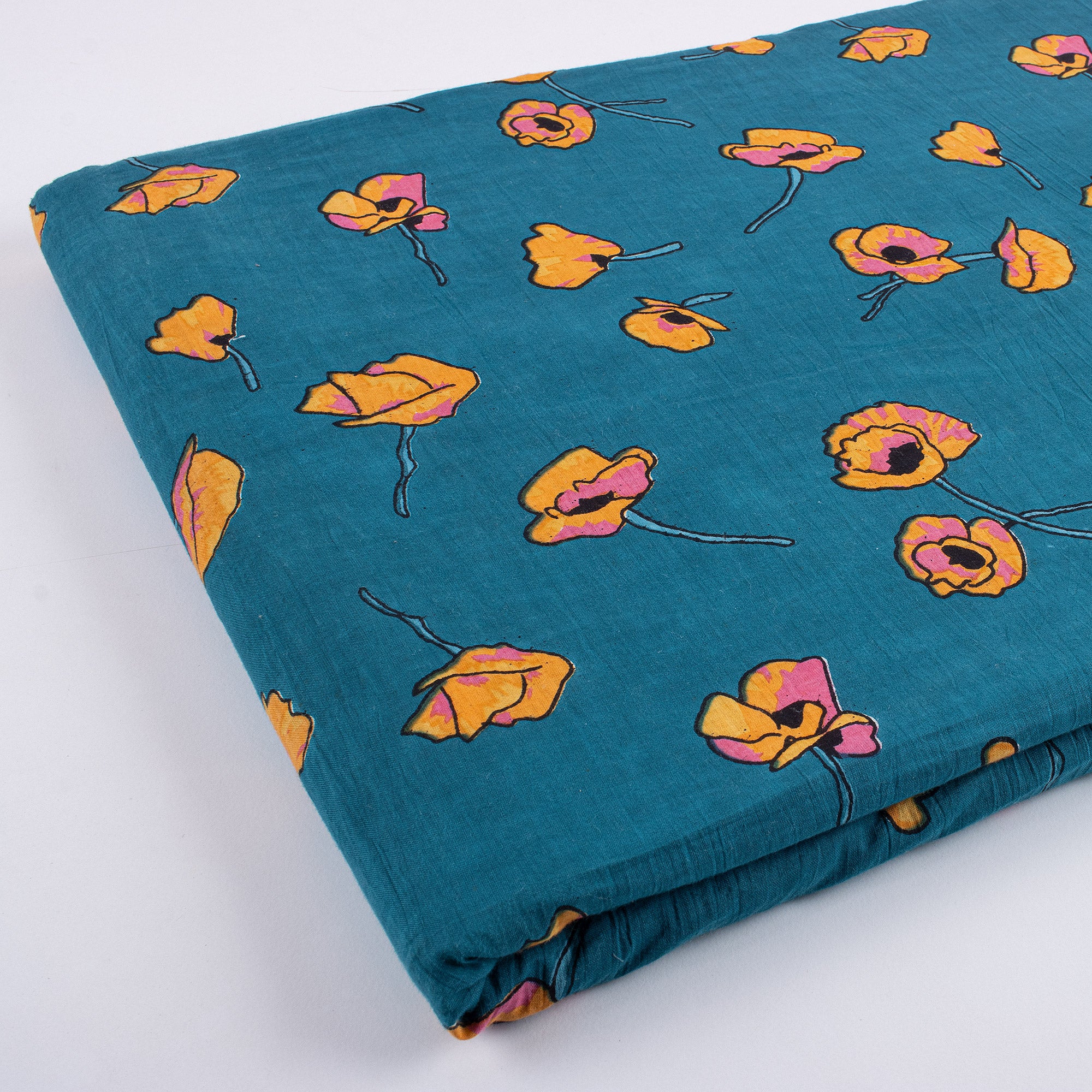 Yellow Floral Fabric Indian Prints