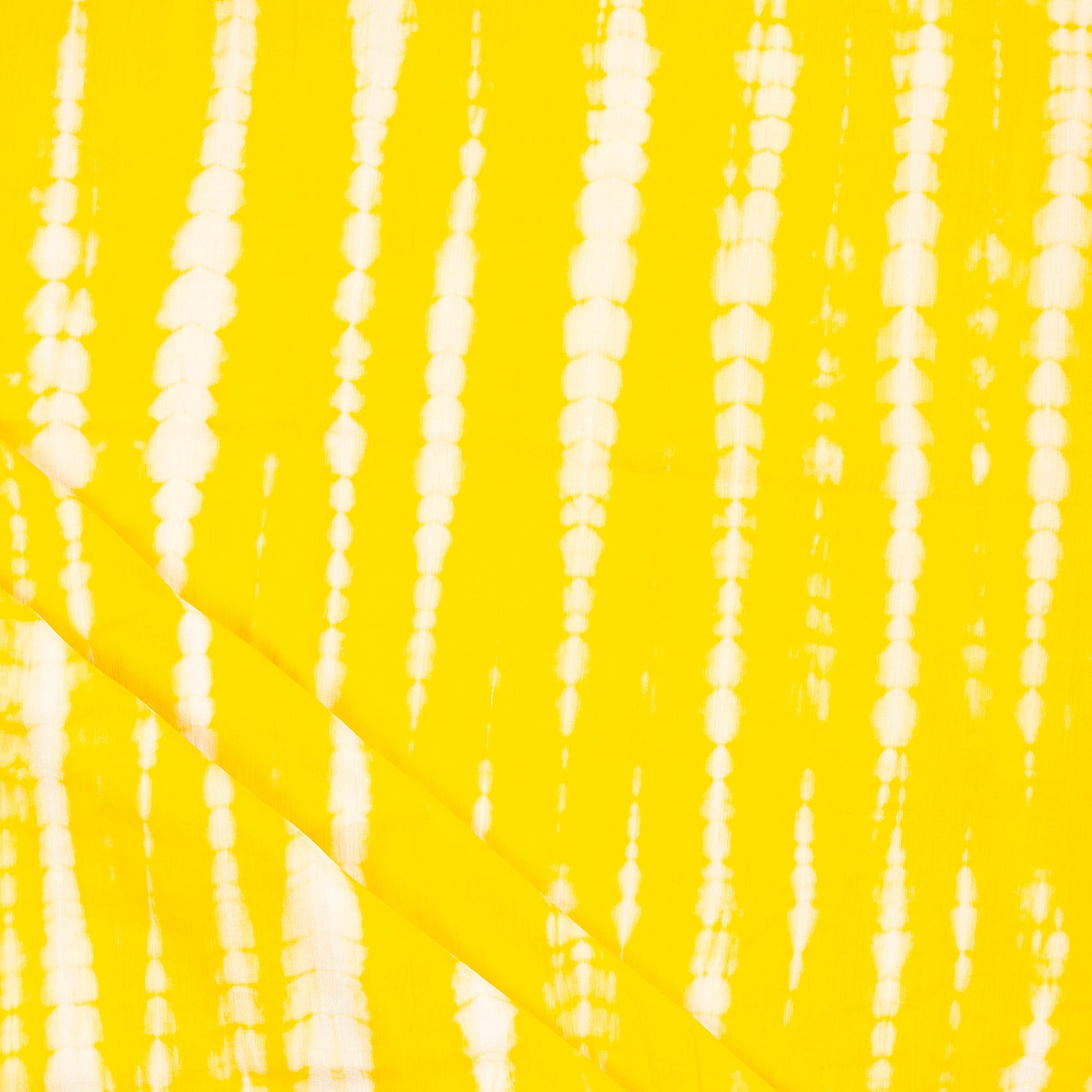 Yellow Natural Tie Dye Cotton Shibori Fabric