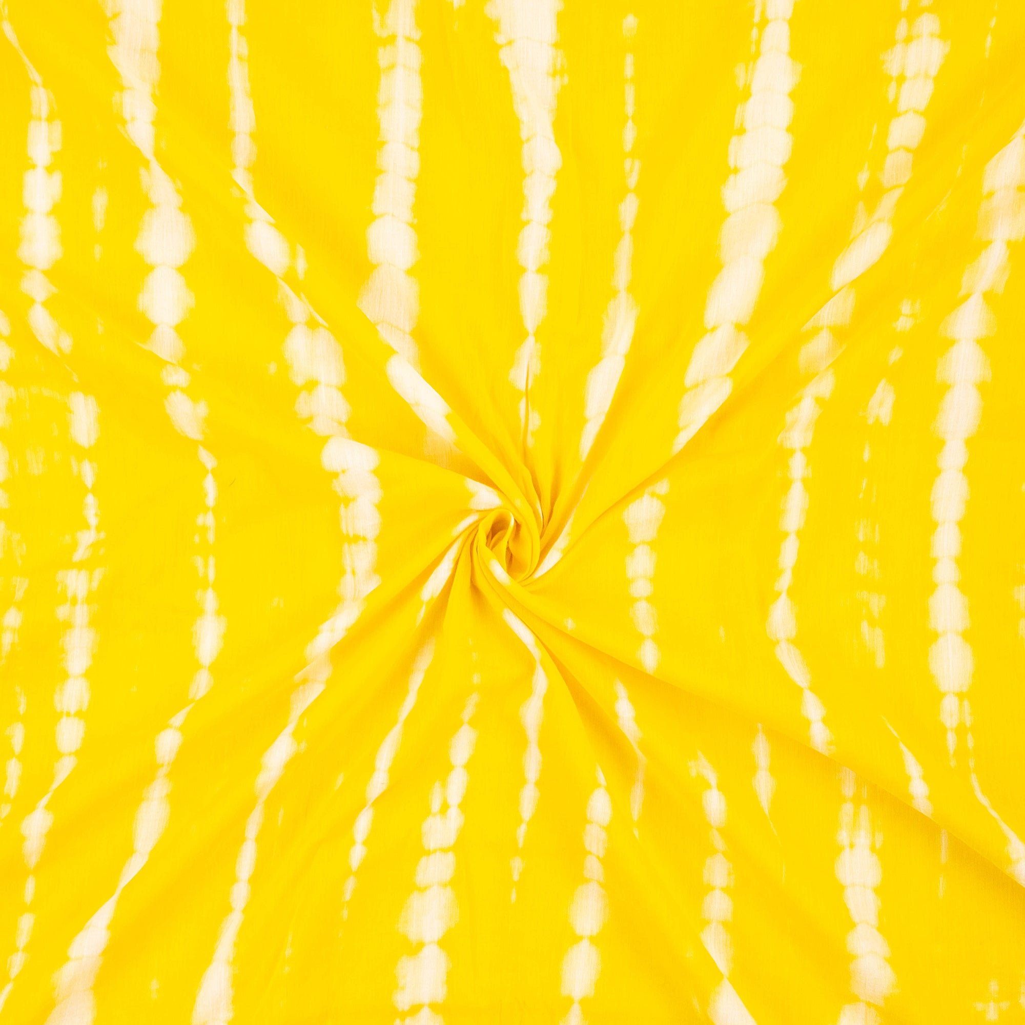 Yellow Natural Tie Dye Cotton Shibori Fabric