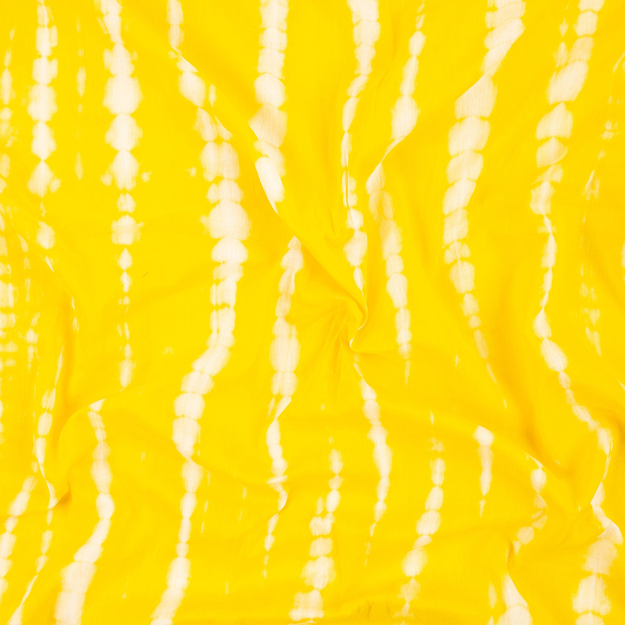Yellow Natural Tie Dye Cotton Shibori Fabric