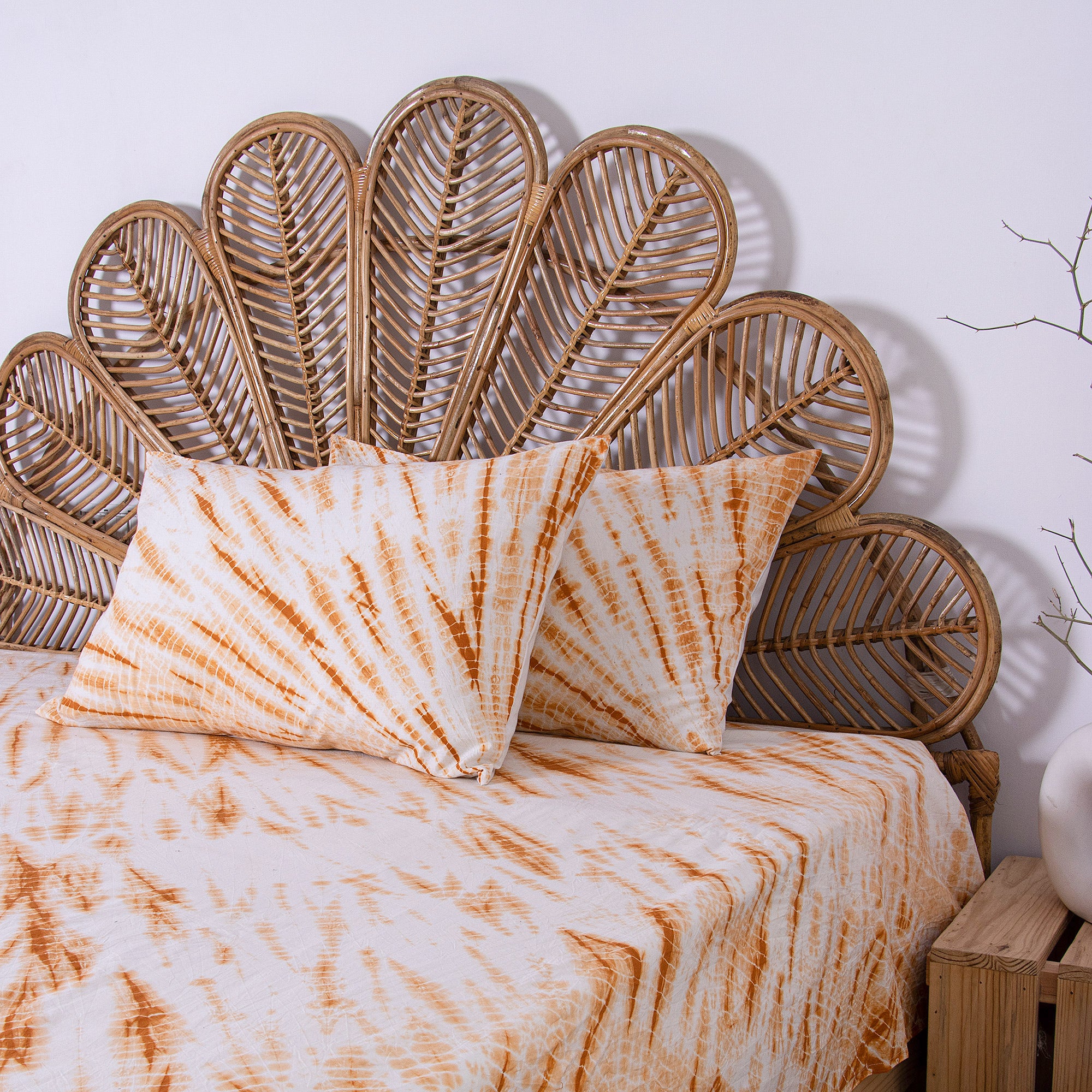 Yellow Tie Dye Handmade Cotton Bed Sheet