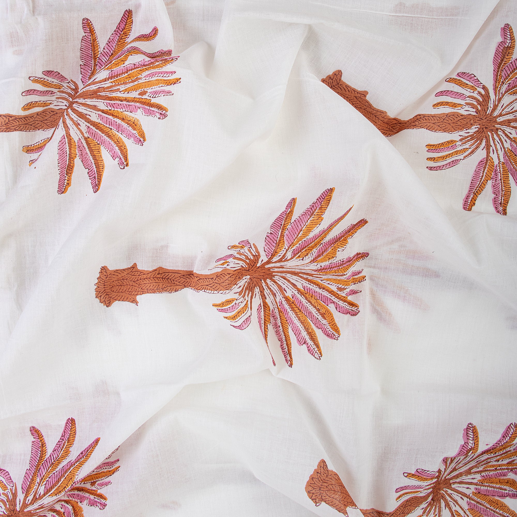 Palm Tree Print Pure Cotton Fabric for Kurtis
