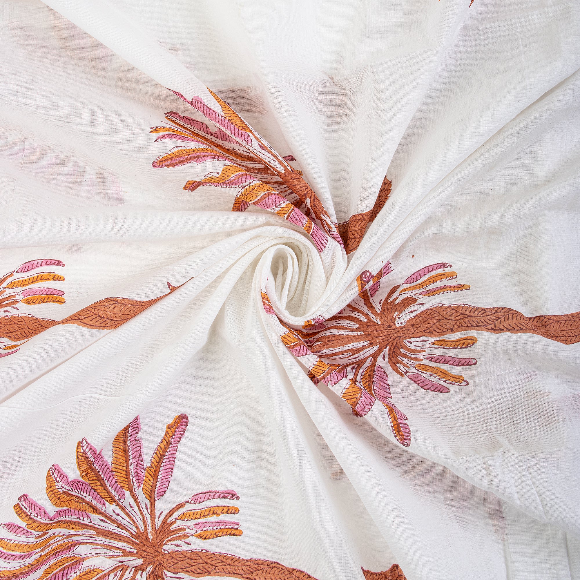Palm Tree Print Pure Cotton Fabric for Kurtis