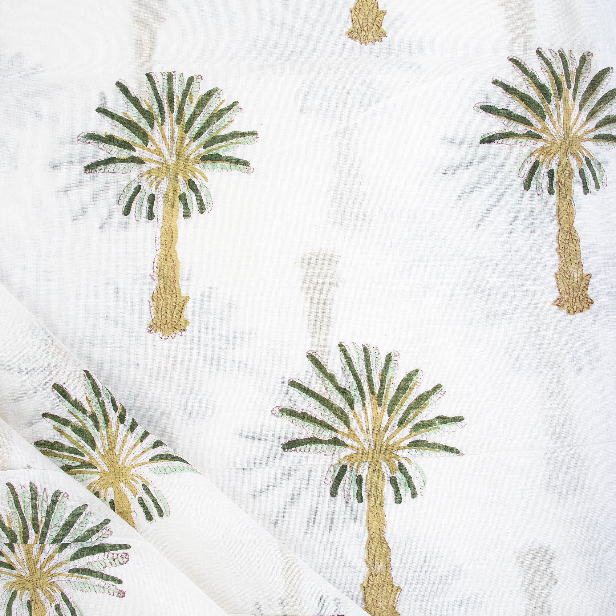 Palm Tree Print Pure Cotton Fabric for Kurtis