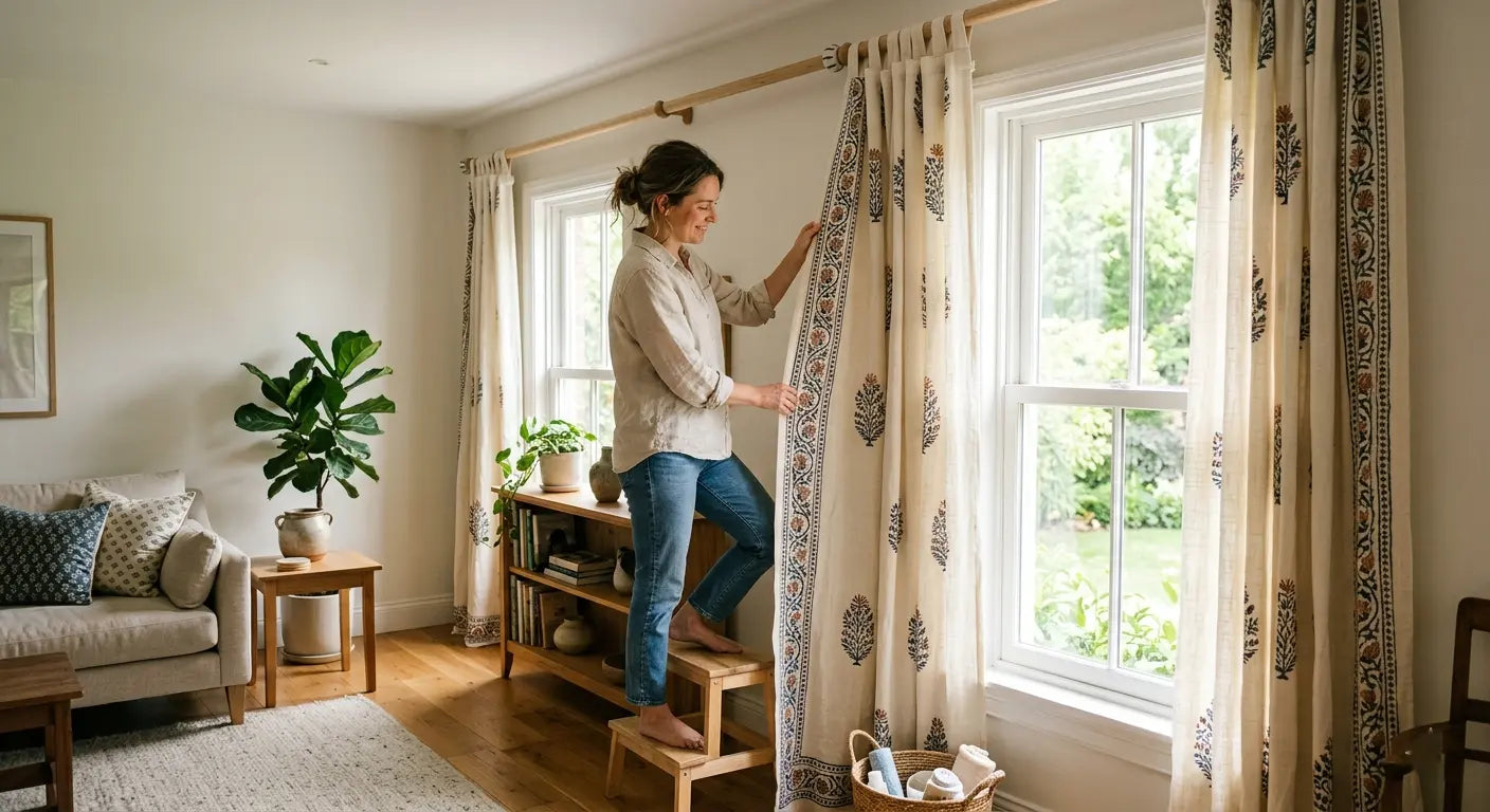 Care for Hand Block Print Curtains