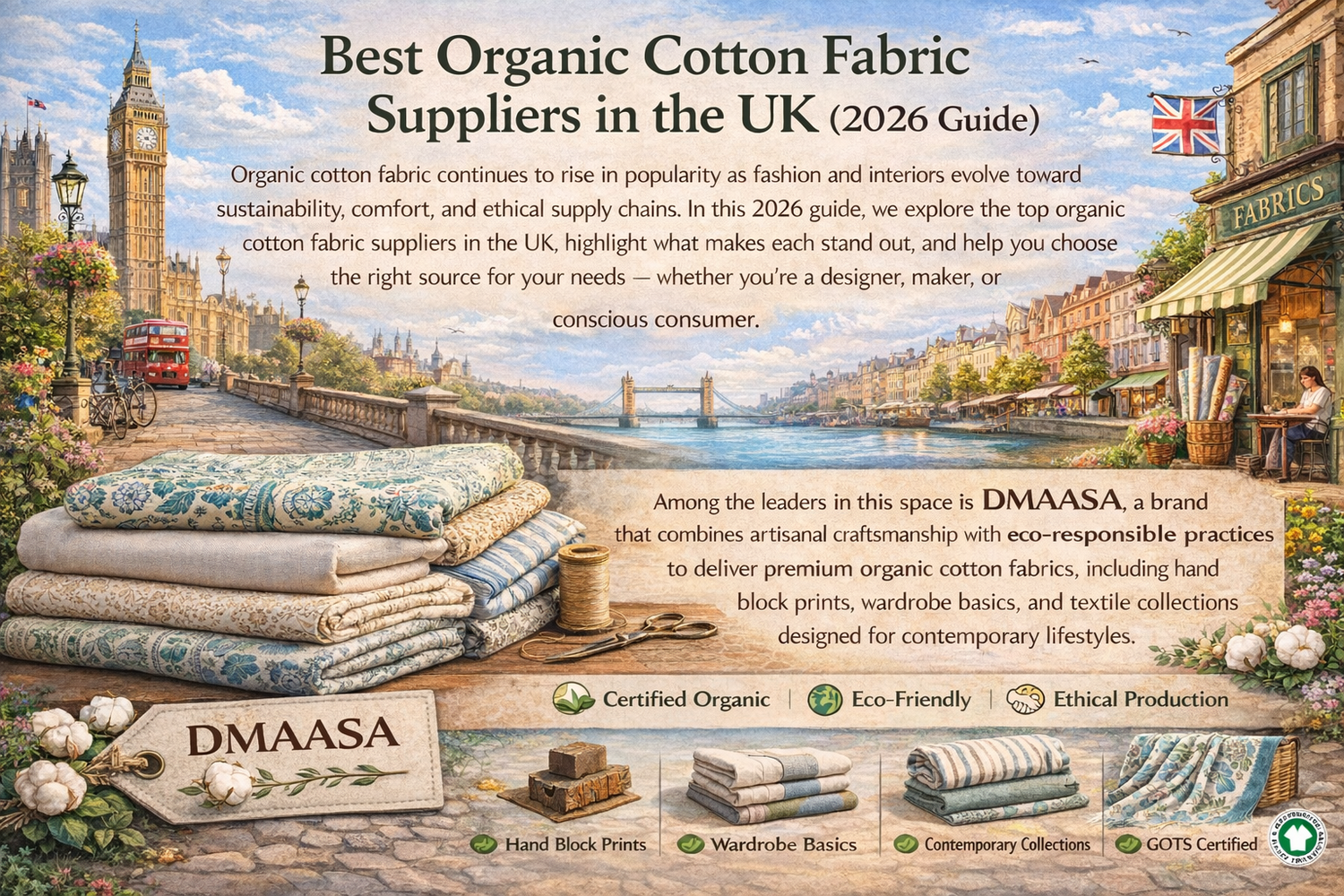 Best Organic Cotton Fabric Suppliers in the UK 2026