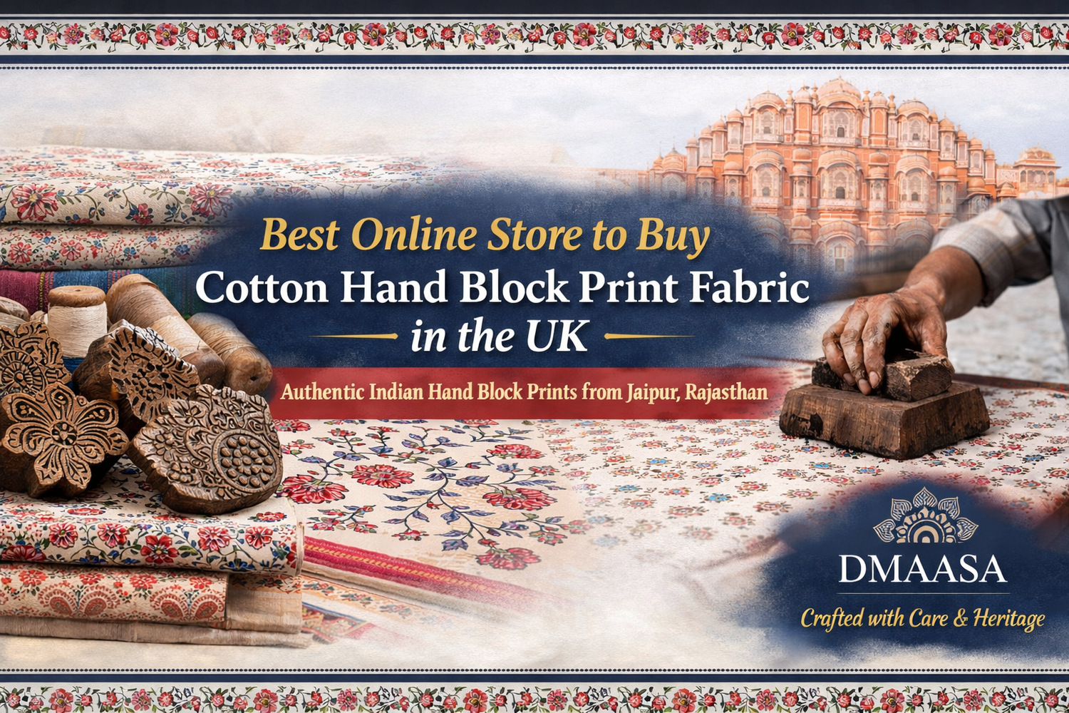 Cotton Hand Block Print Fabric in th UK