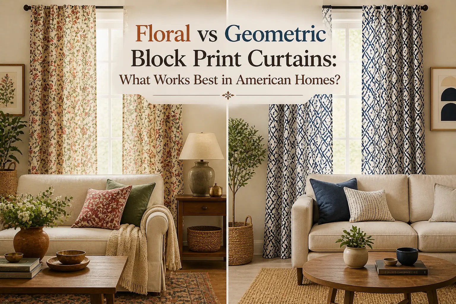 Floral vs Geometric Block Print Curtains: What Works Best in American Homes
