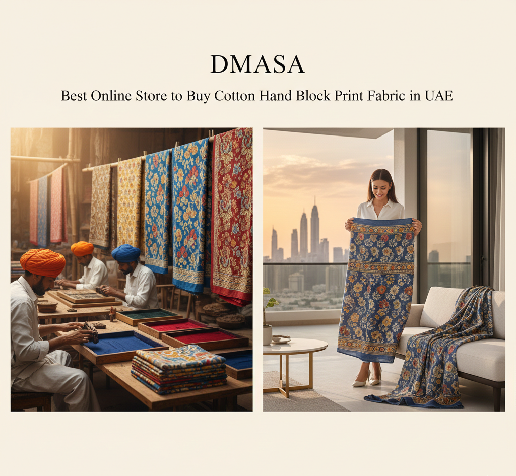 Best Online Store to Buy Cotton Hand Block Print Fabric in UAE
