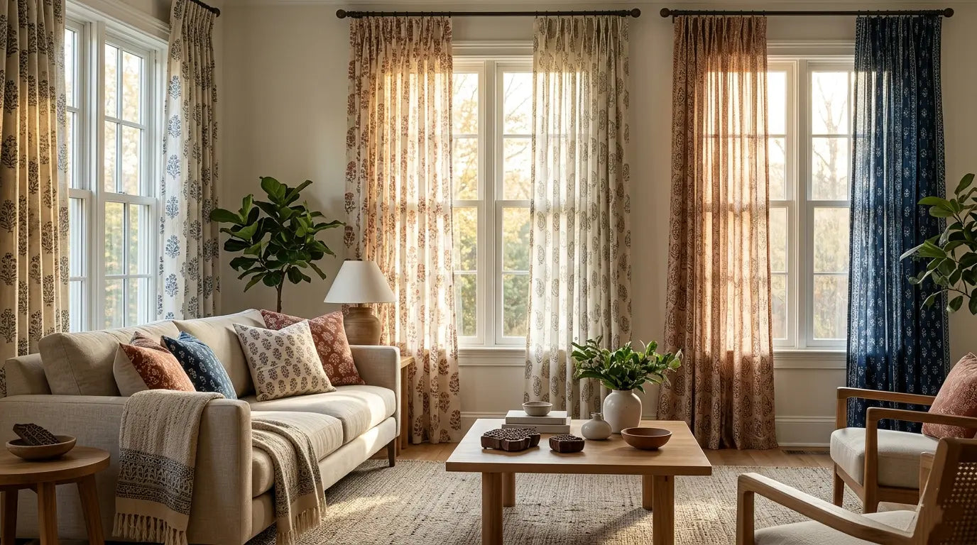 Best Hand Block Print Curtains for Living Rooms in US Homes