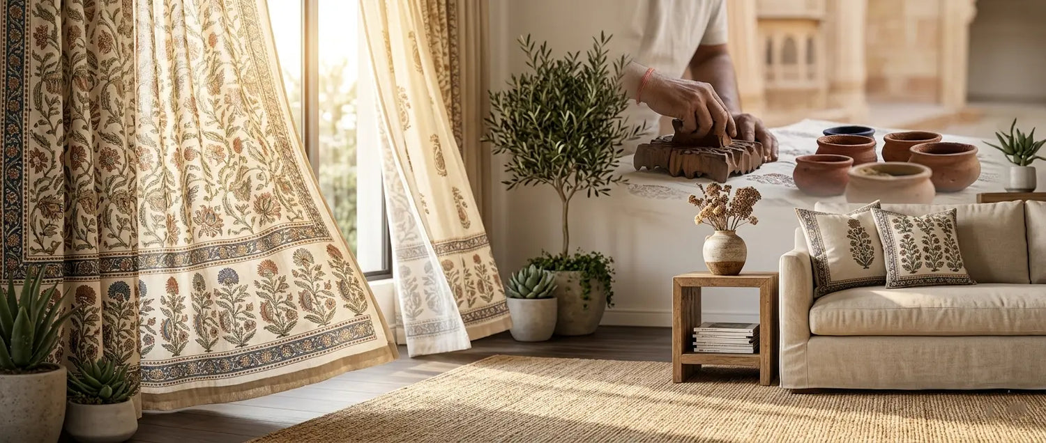 Hand Block Print vs Machine Printed Curtains