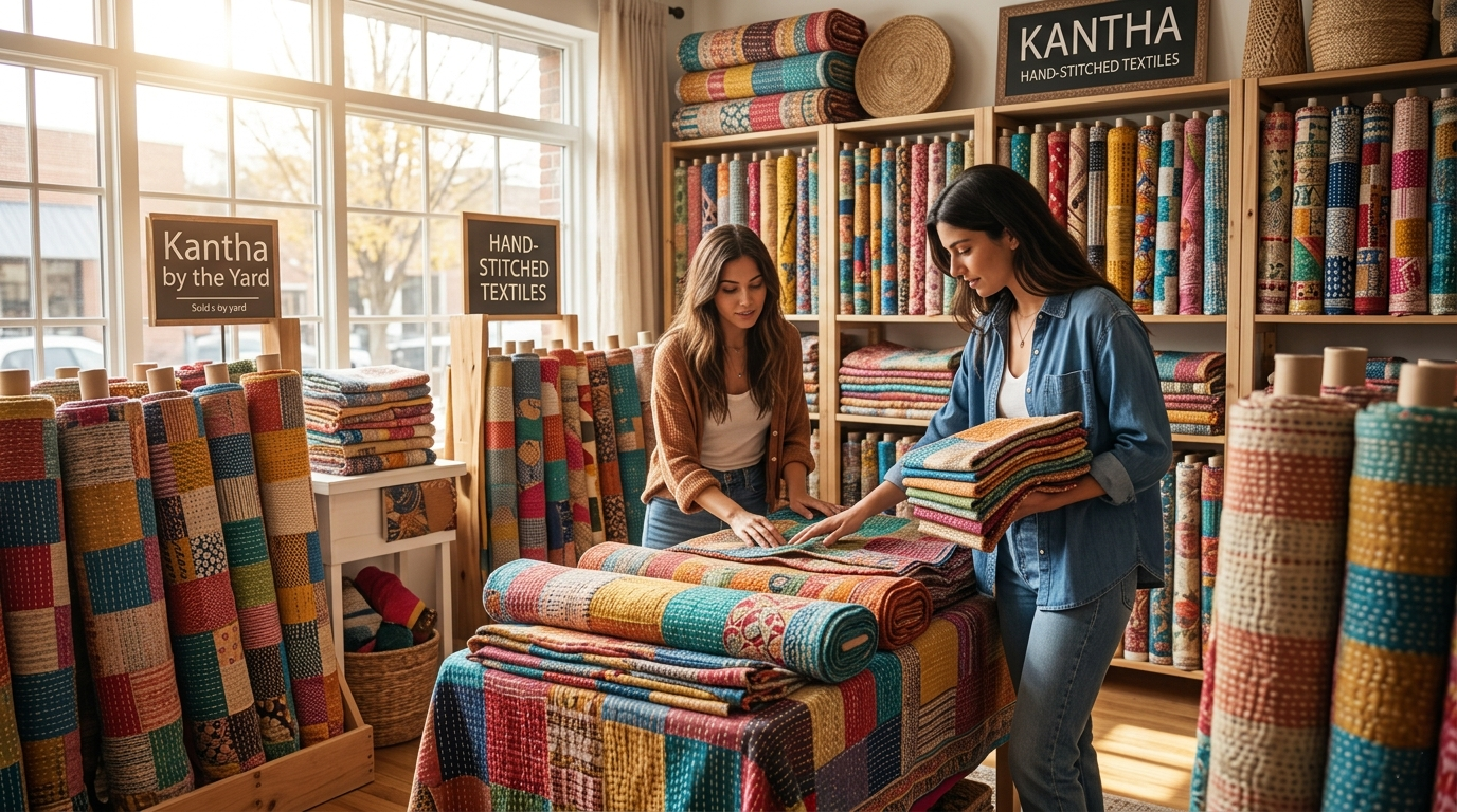 Kantha Fabric by the Yard in the USA