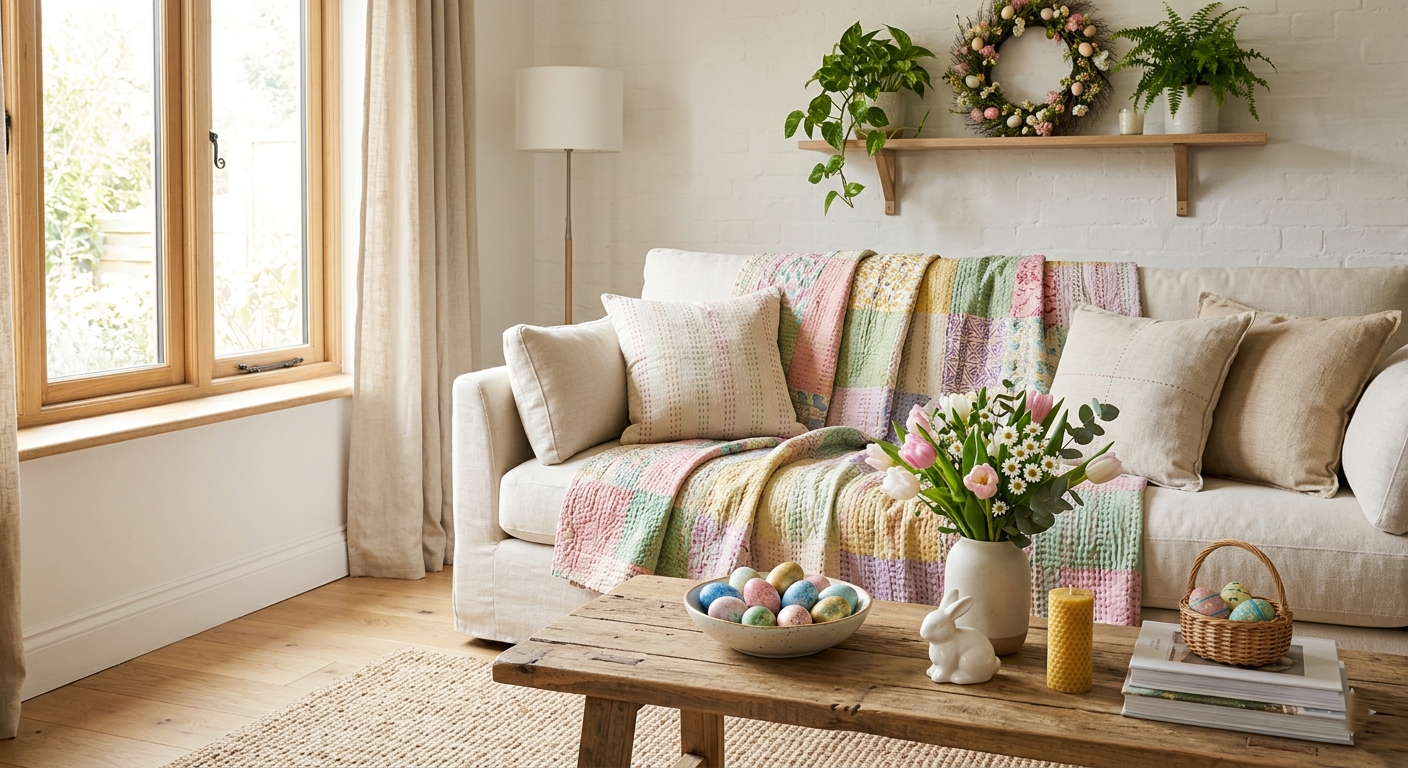Handmade Kantha Quilts and Cushion Cover