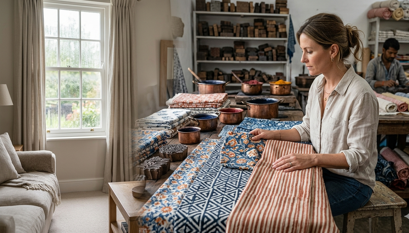 How to Choose Hand-Block-Printed Fabric in India for UK Home Decor