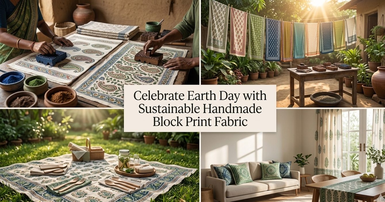 Celebrate Earth Day with Sustainable Handmade Block Print Fabric